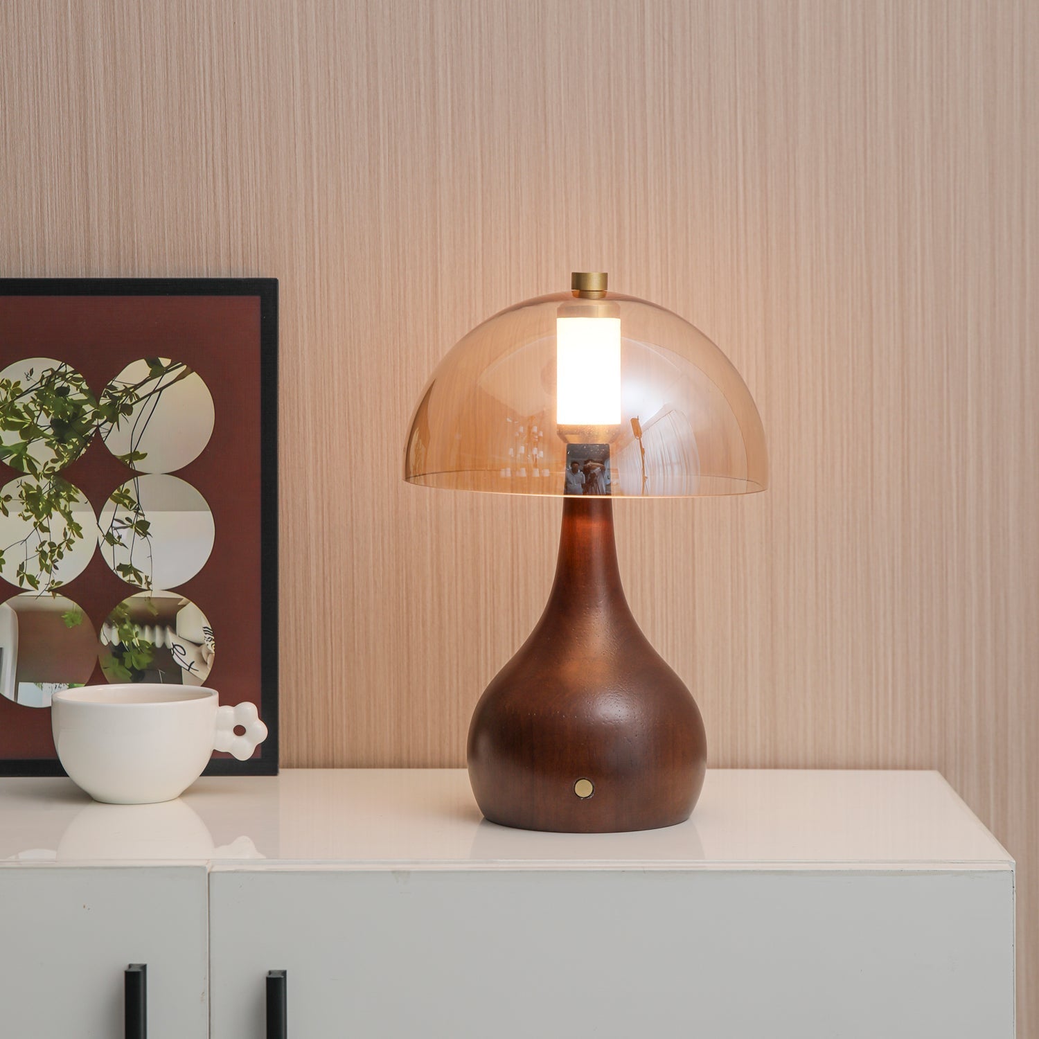 Aurae Wood & Glass Modern Table Lamp - Letslighting