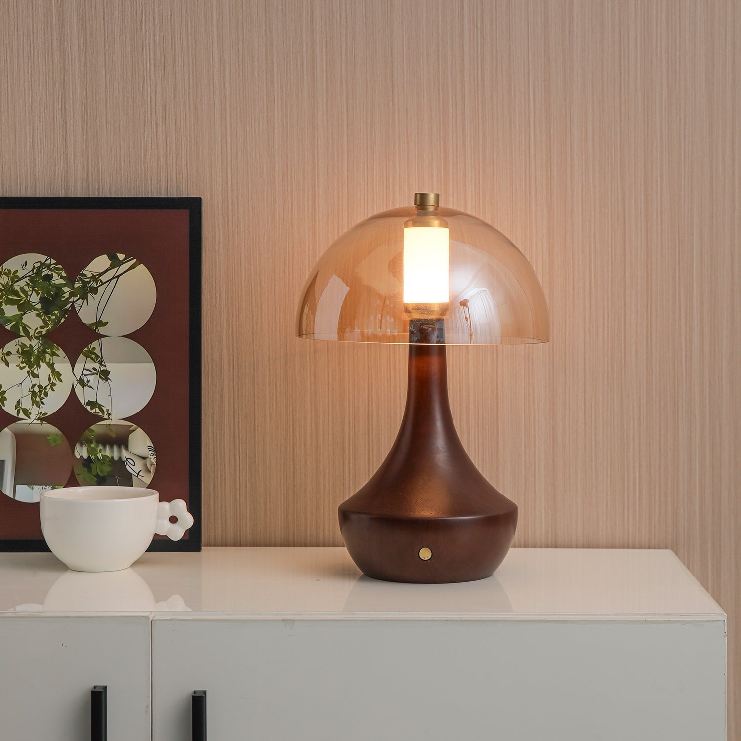 Aurae Wood & Glass Modern Table Lamp - Letslighting