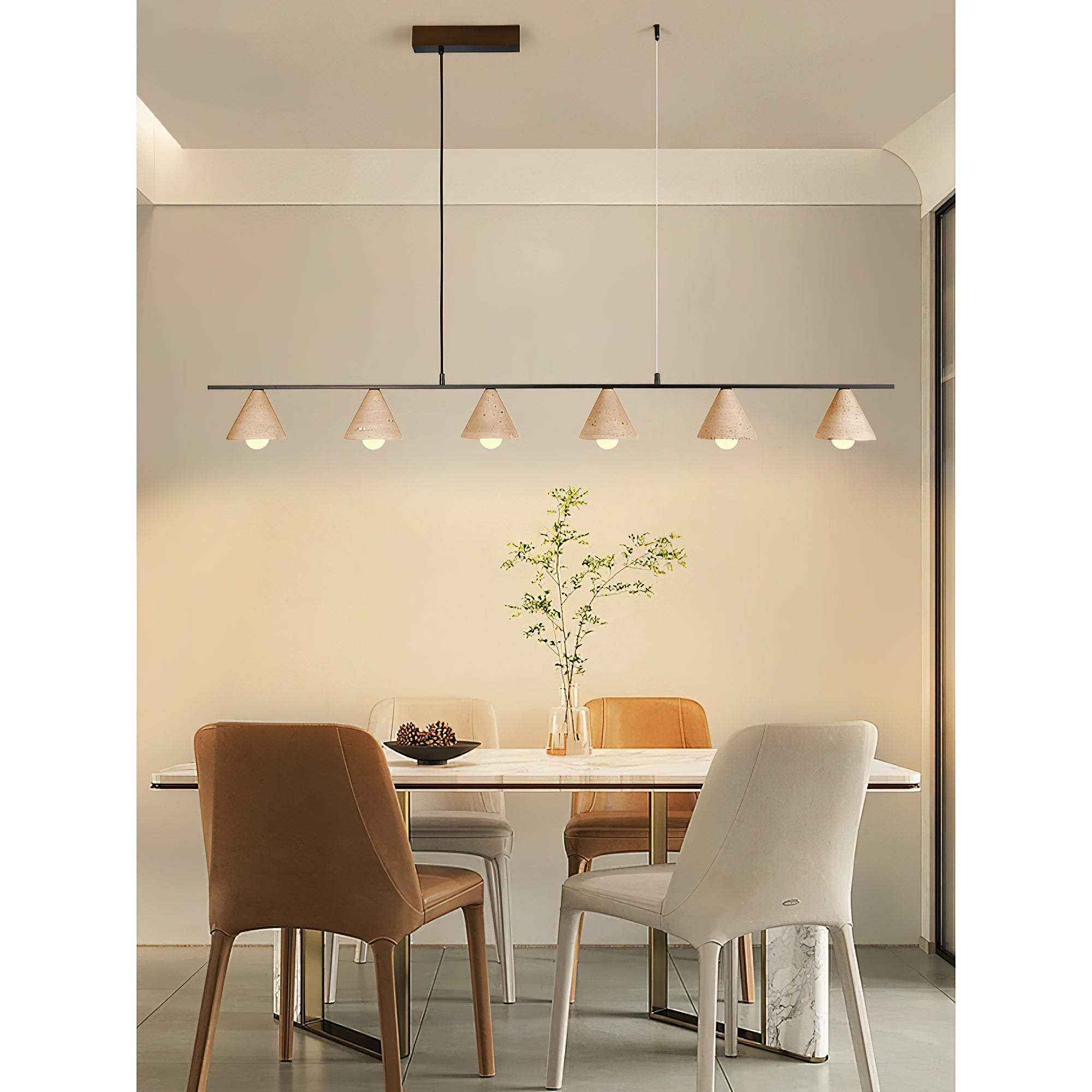Uni Minimalist Travertine Pendant Light - Letslighting