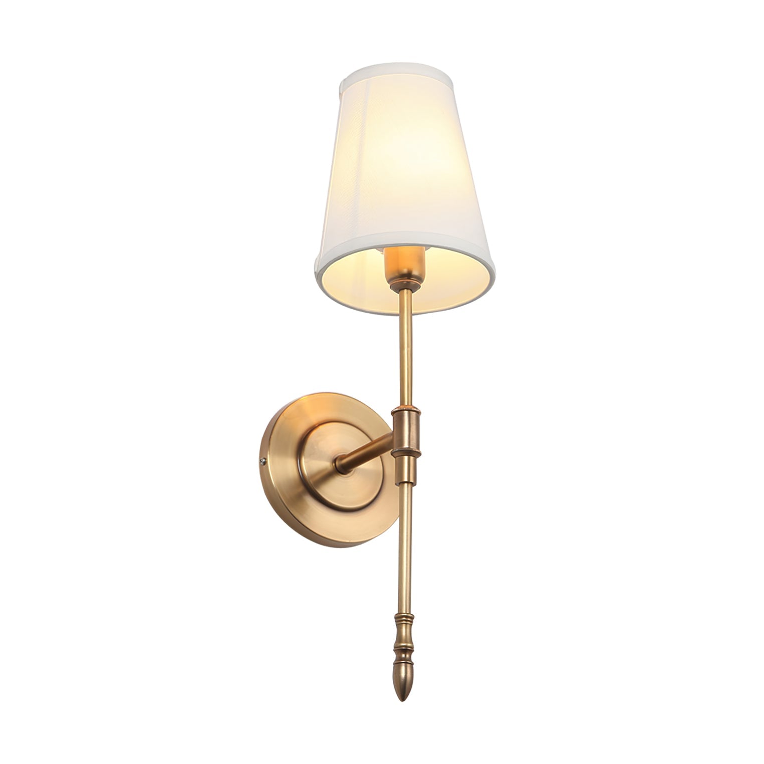 Aldex Wall Lamp Brass Fabric Shade - Letslighting