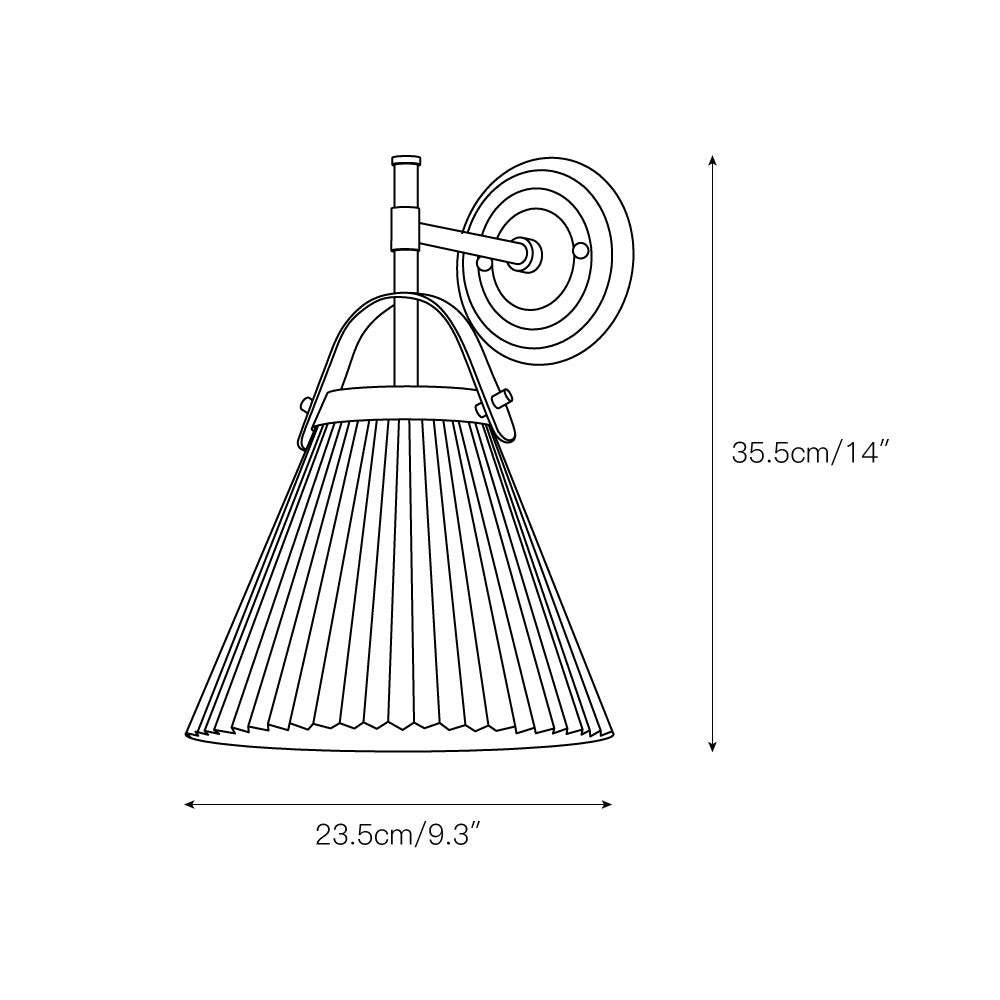 Pure Premium Elegance Pleated Brass Fabric Wall Lamp - Letslighting
