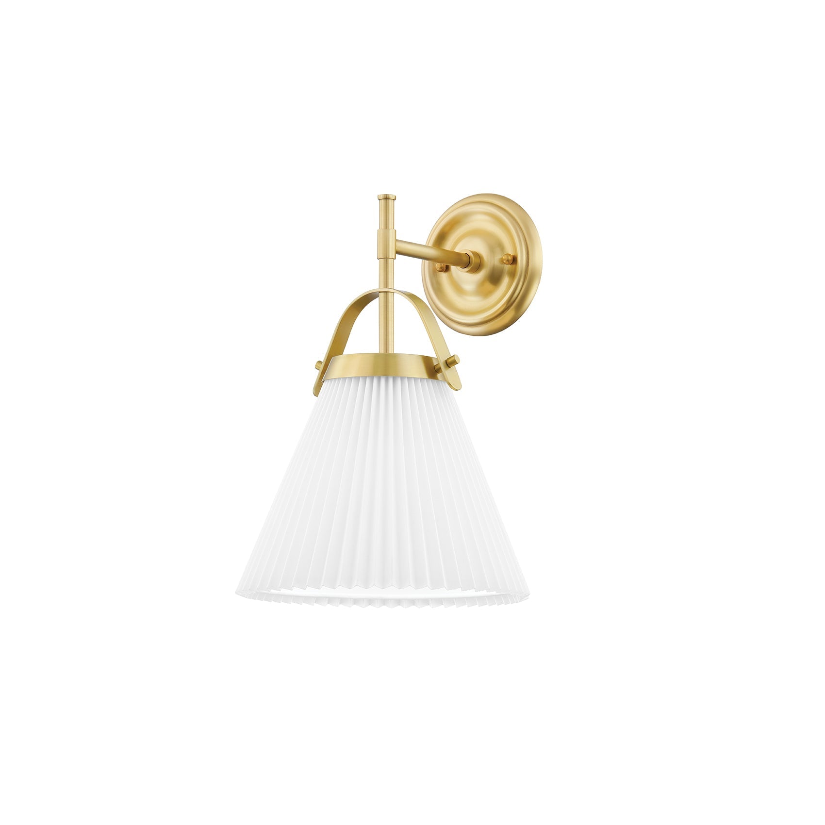Pure Premium Elegance Pleated Brass Fabric Wall Lamp - Letslighting
