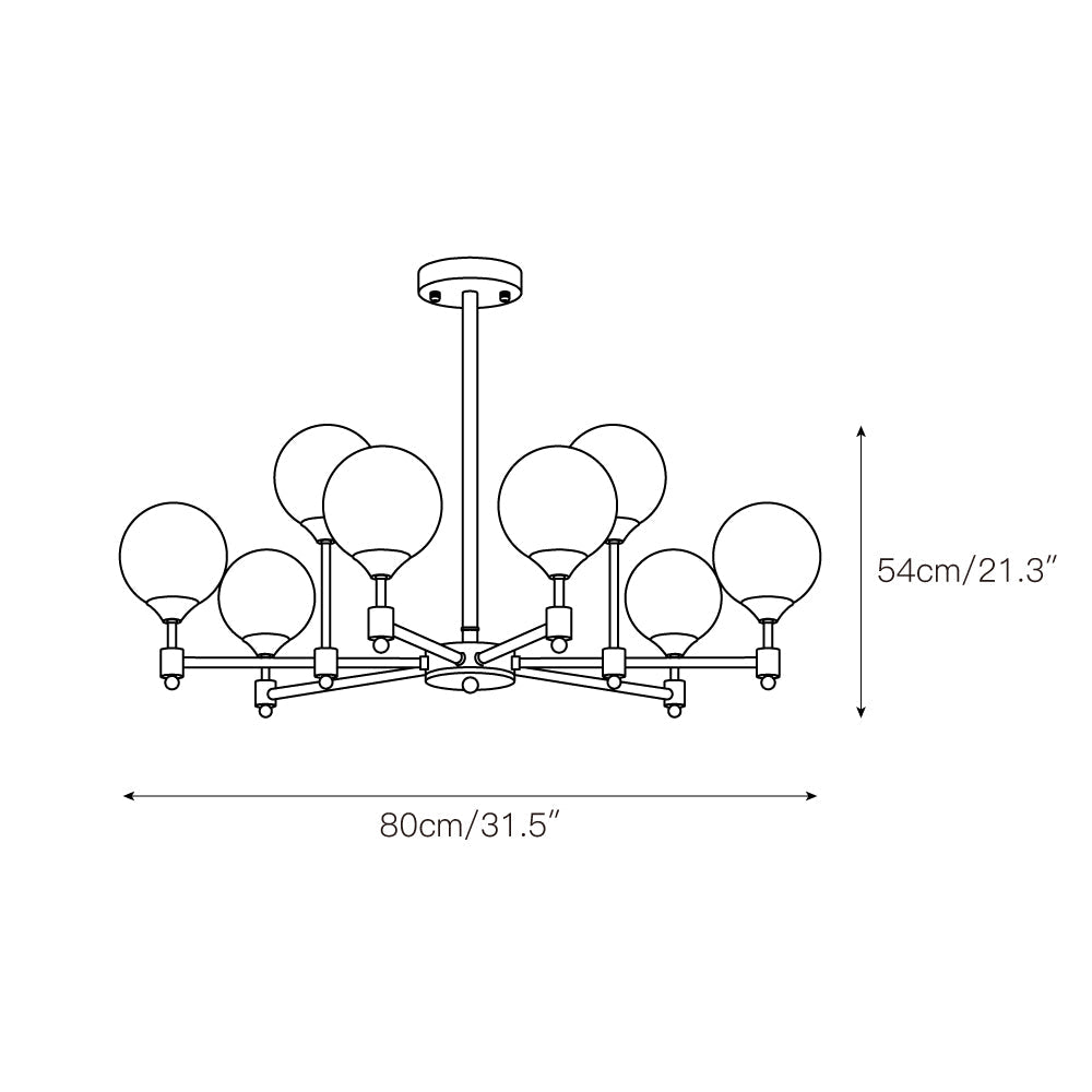 Vatnuvyi Minimalist Globe Glass Chandelier - Letslighting