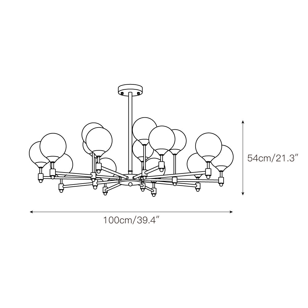 Vatnuvyi Minimalist Globe Glass Chandelier - Letslighting