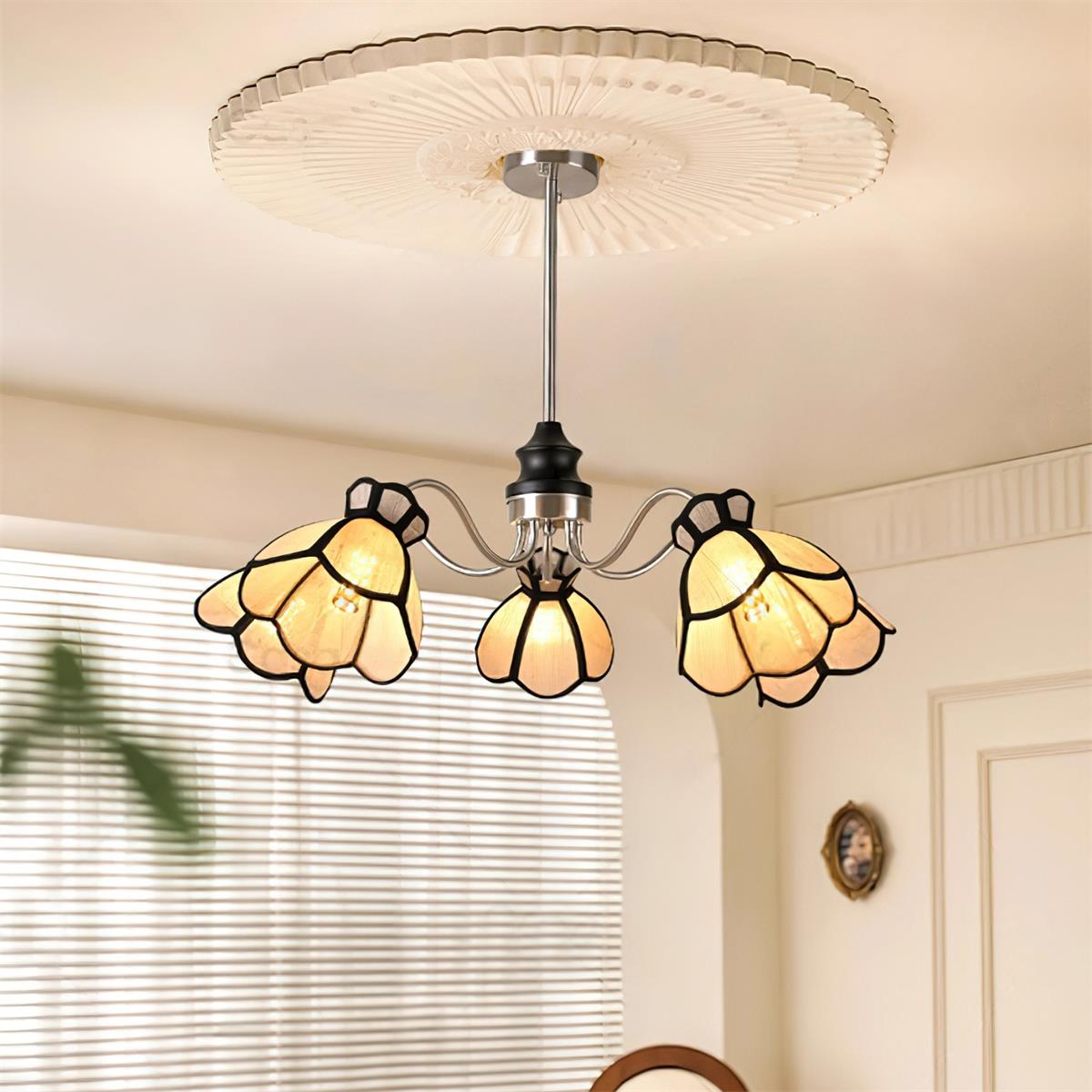 Alessio Chandelier Floral Vintage Glow - Letslighting