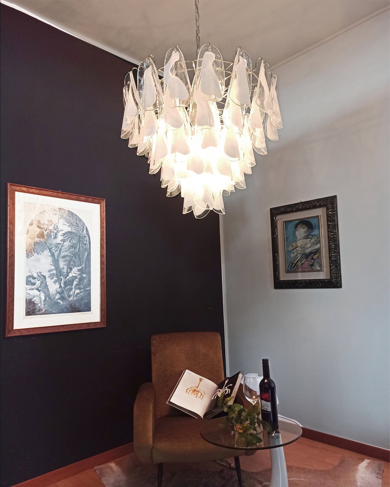 Aletta Chandelier Hand-Blown Glass Petals Modern Luxury - Letslighting