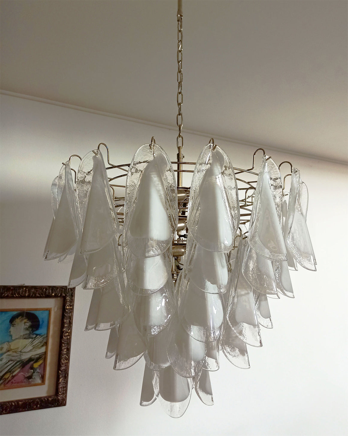 Aletta Chandelier Hand-Blown Glass Petals Modern Luxury - Letslighting