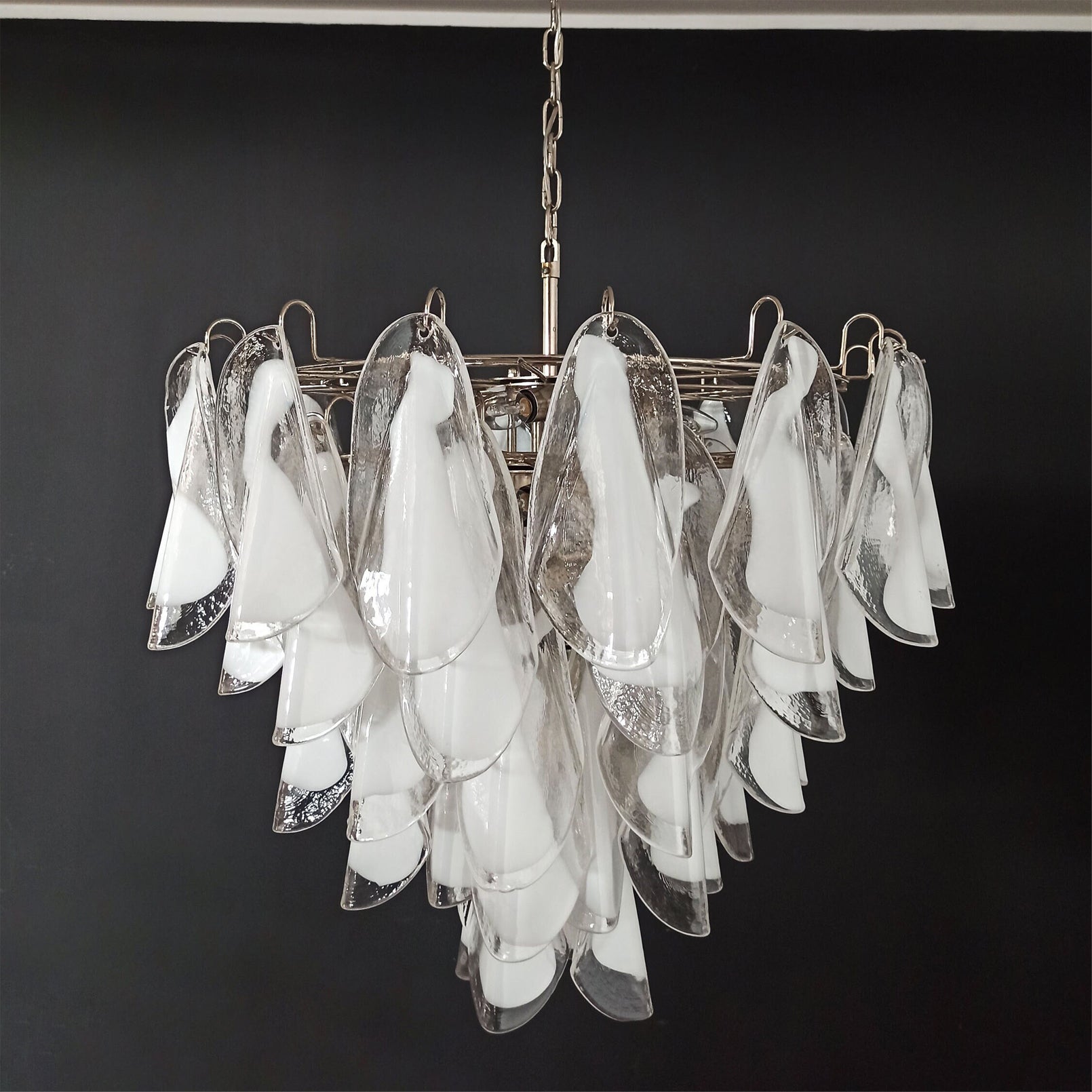 Aletta Chandelier Hand-Blown Glass Petals Modern Luxury - Letslighting