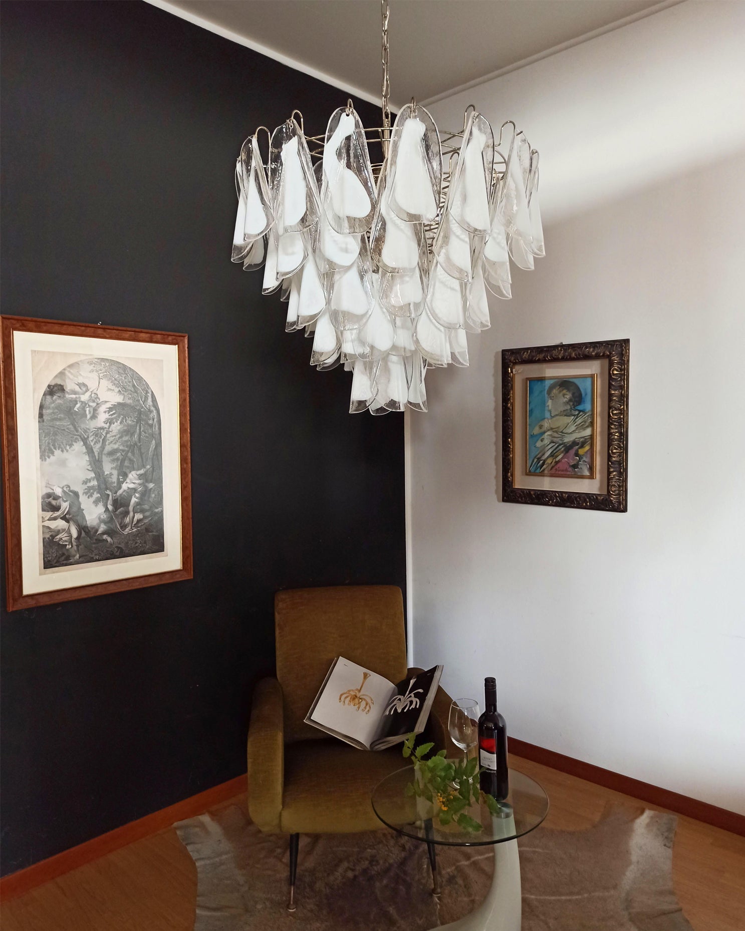 Aletta Chandelier Hand-Blown Glass Petals Modern Luxury - Letslighting