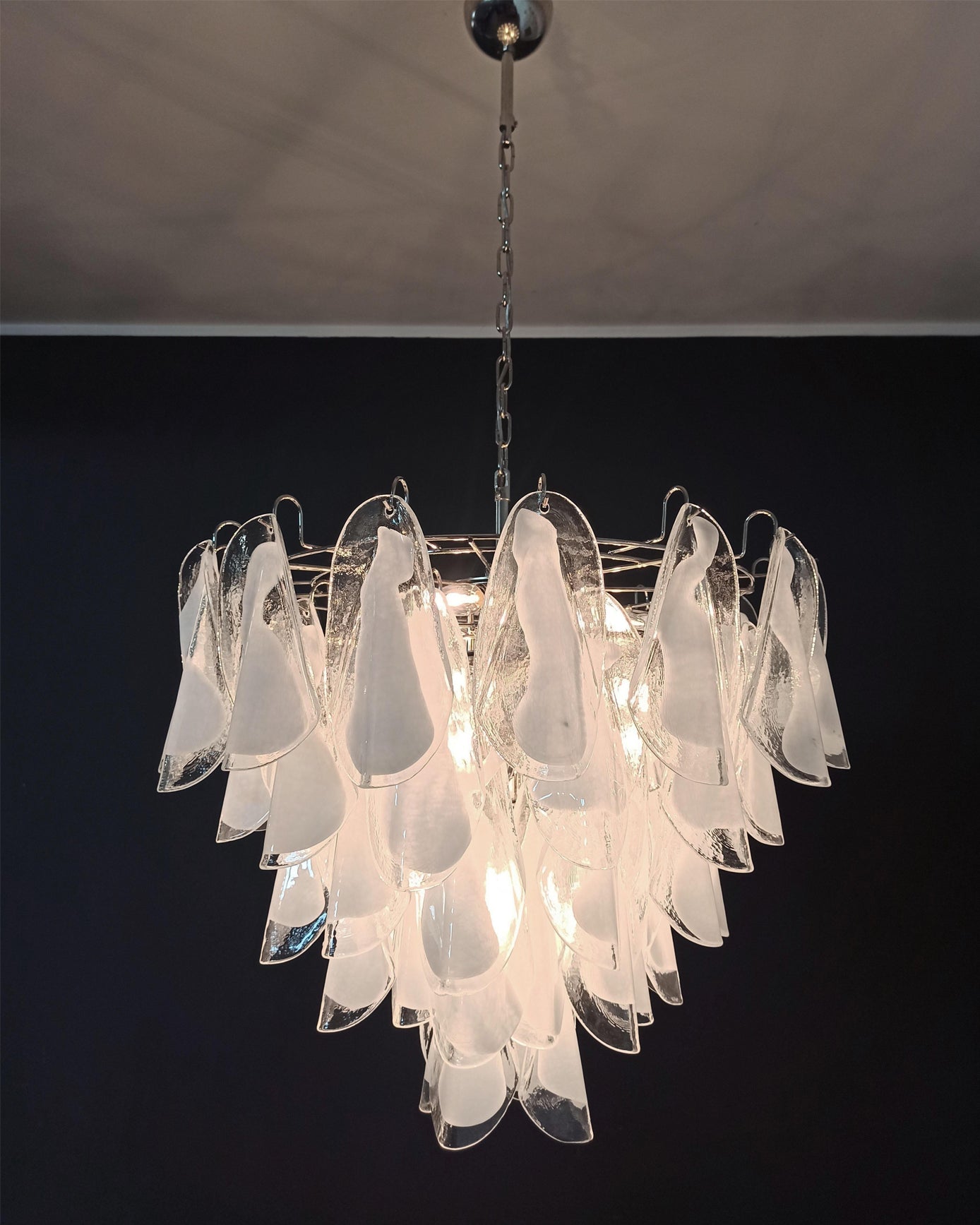Aletta Chandelier Hand-Blown Glass Petals Modern Luxury - Letslighting