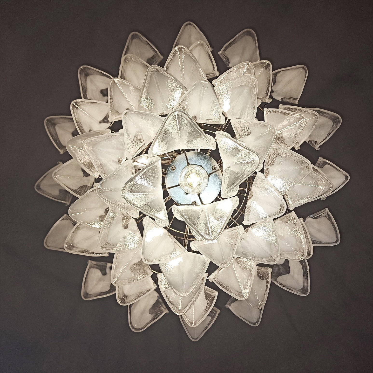 Aletta Chandelier Hand-Blown Glass Petals Modern Luxury - Letslighting