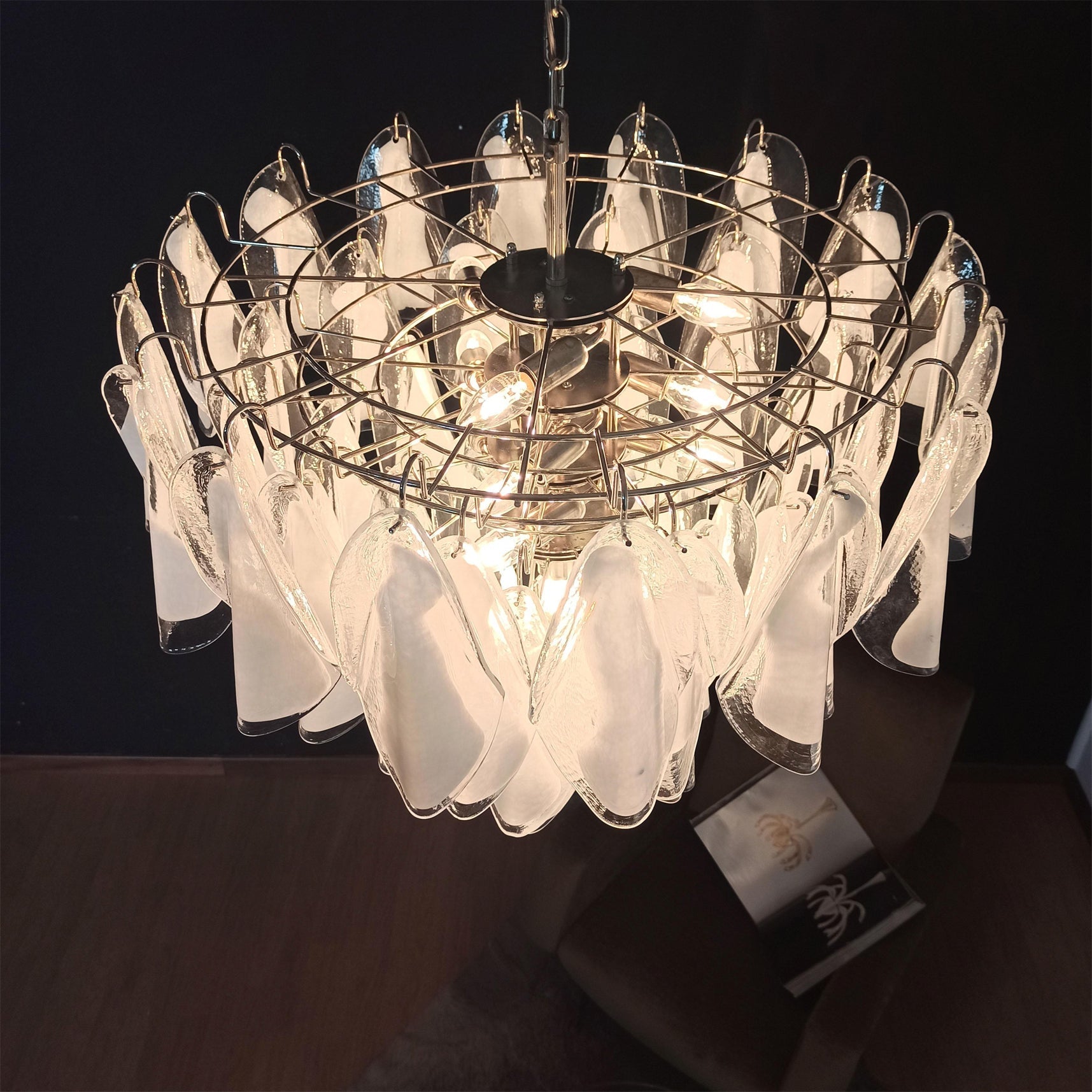 Aletta Chandelier Hand-Blown Glass Petals Modern Luxury - Letslighting