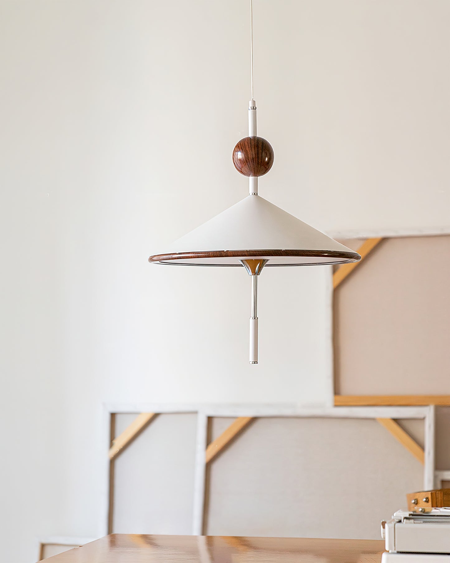 Alien Pendant Lamp Cone Shade Wood Sphere - Letslighting