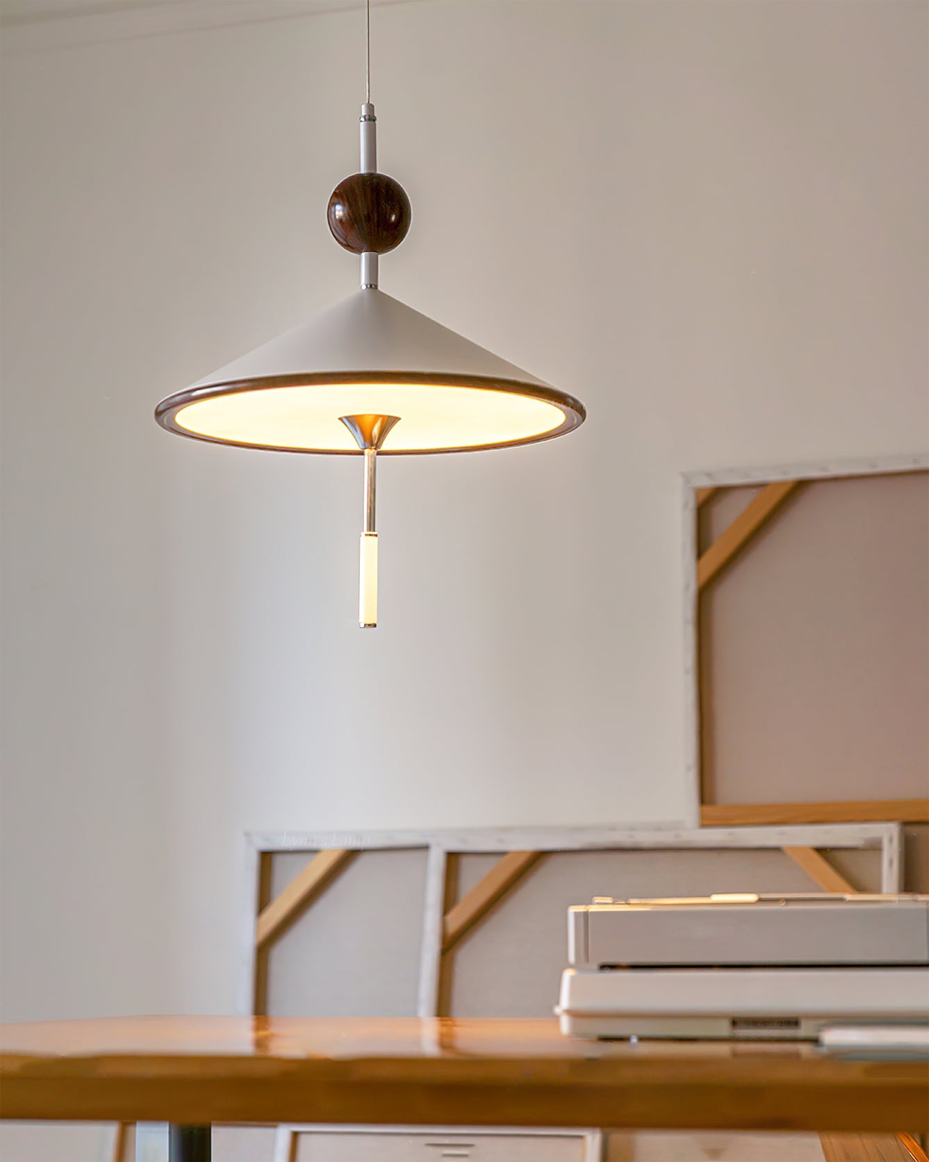 Alien Pendant Lamp Cone Shade Wood Sphere - Letslighting