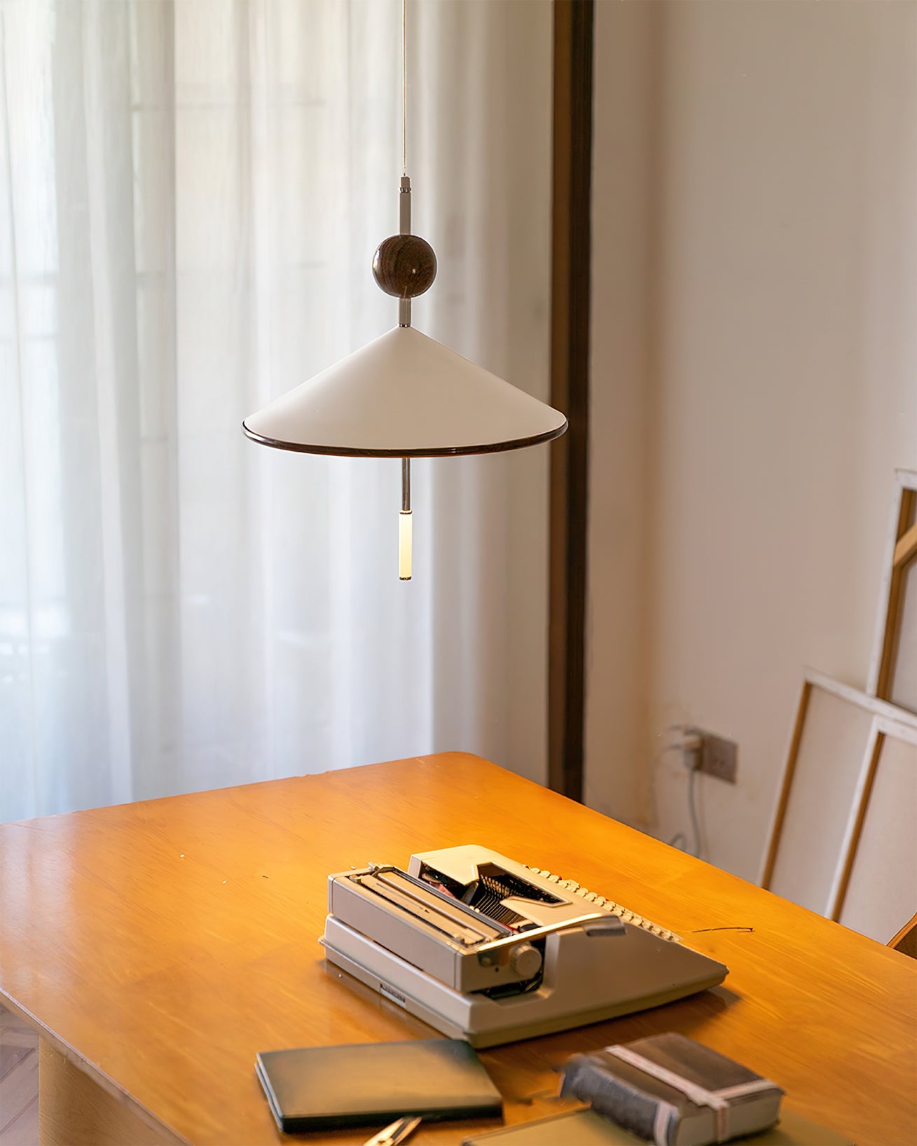 Alien Pendant Lamp Cone Shade Wood Sphere - Letslighting