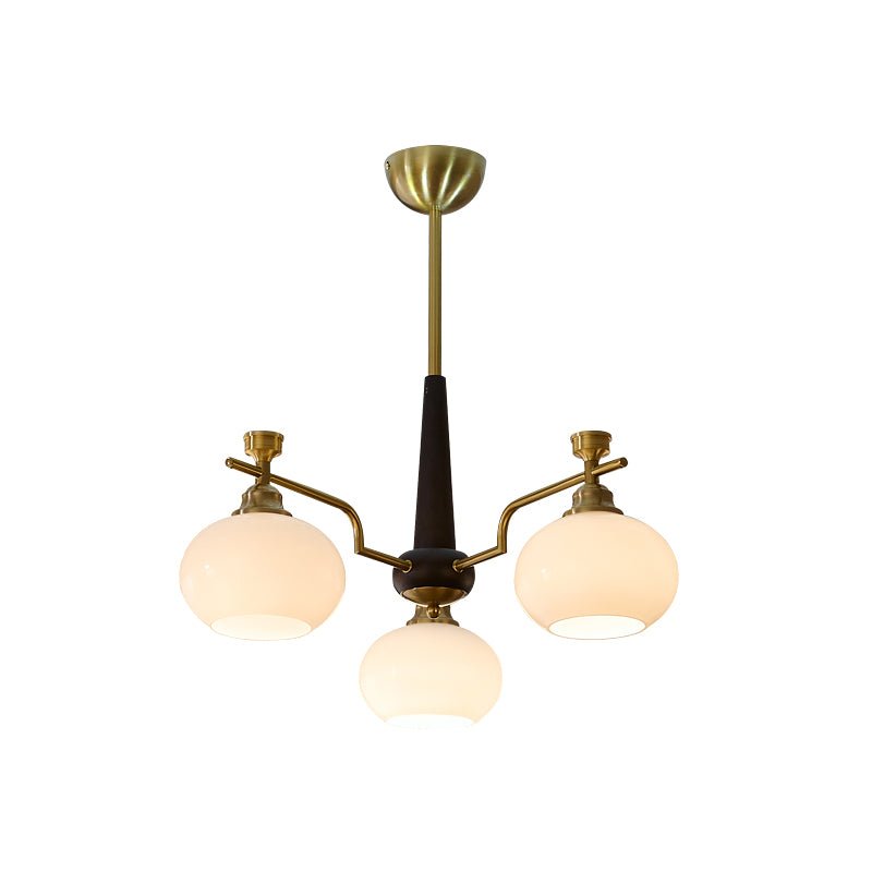 Velirara Traditional Unique Sphere Wood Glass Chandelier - Letslighting