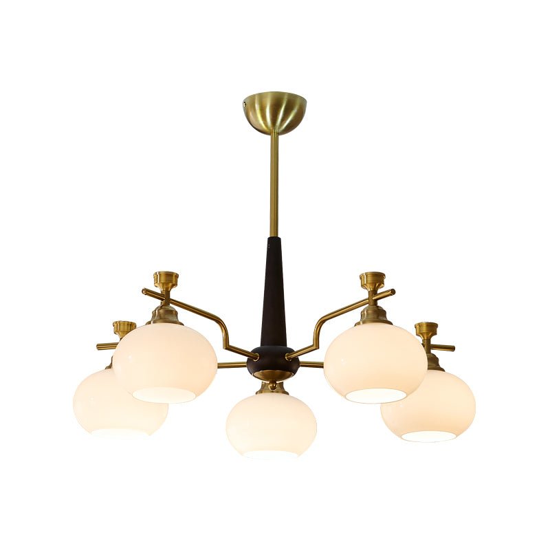 Velirara Traditional Unique Sphere Wood Glass Chandelier - Letslighting
