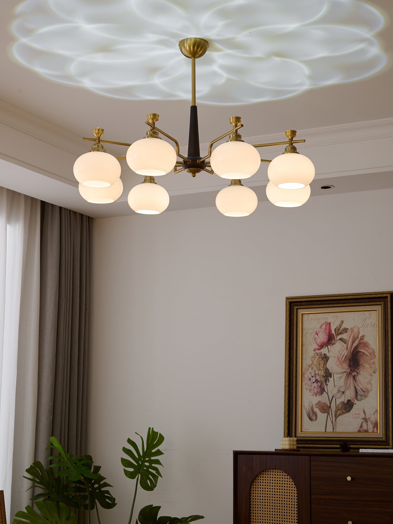 Velirara Traditional Unique Sphere Wood Glass Chandelier - Letslighting