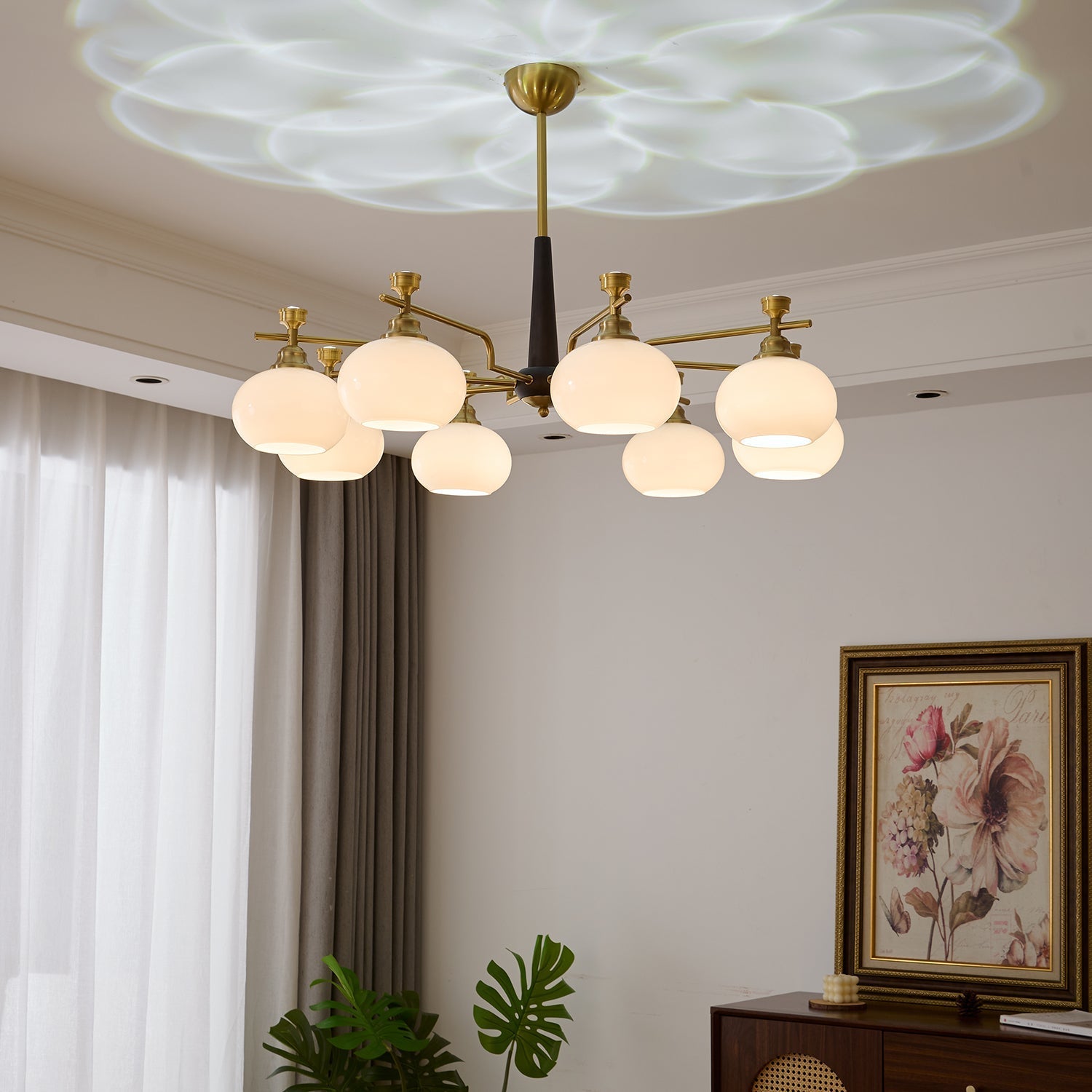 Velirara Traditional Unique Sphere Wood Glass Chandelier - Letslighting