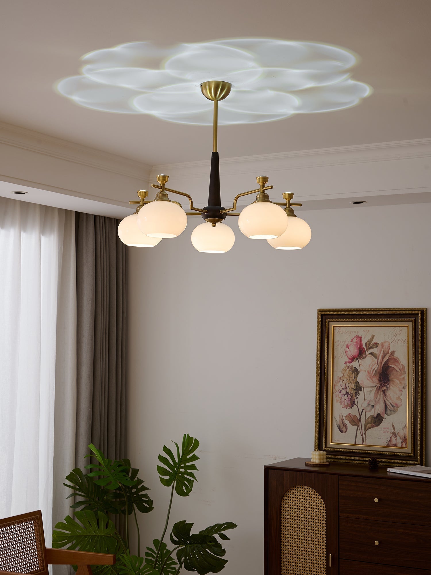 Velirara Traditional Unique Sphere Wood Glass Chandelier - Letslighting
