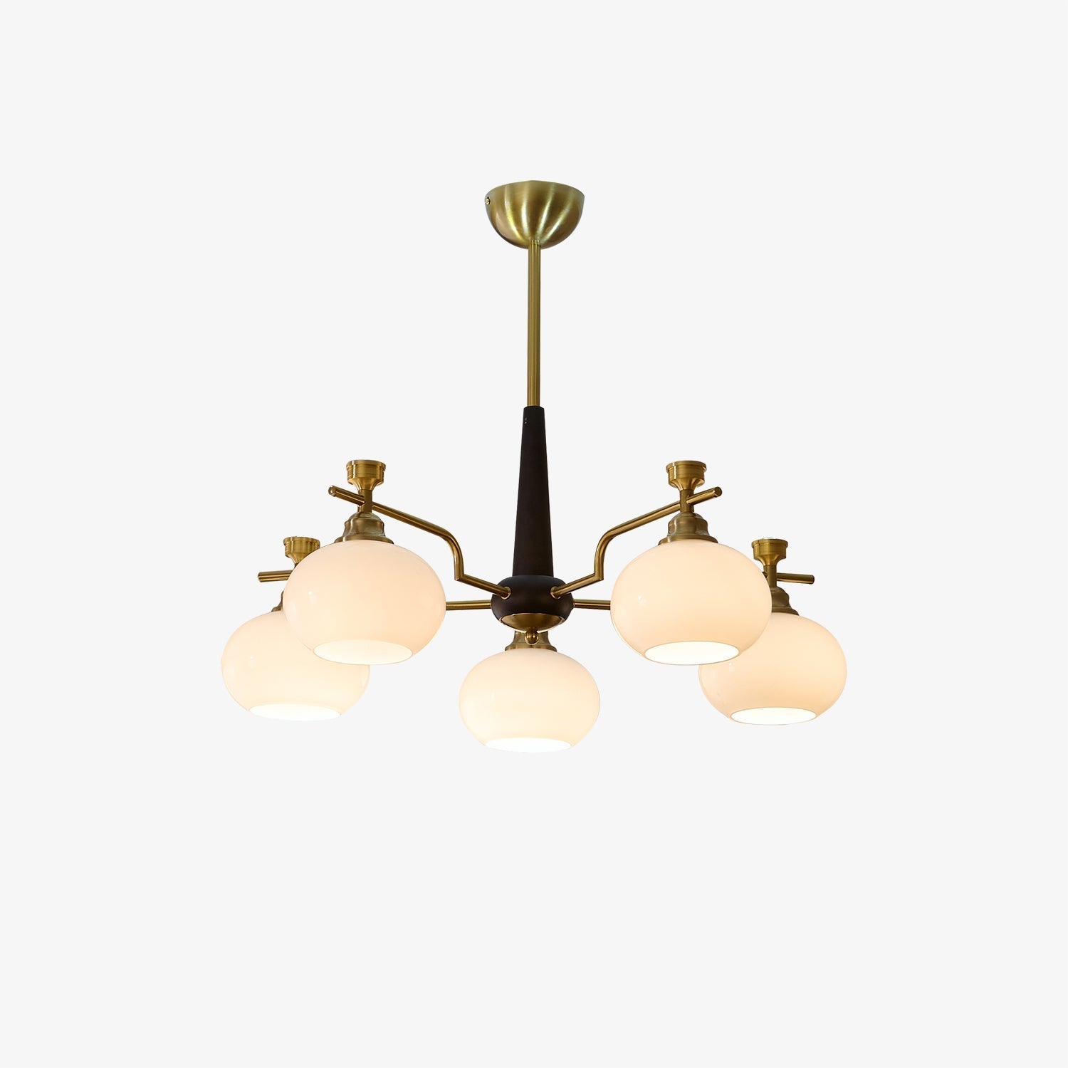 Velirara Traditional Unique Sphere Wood Glass Chandelier - Letslighting