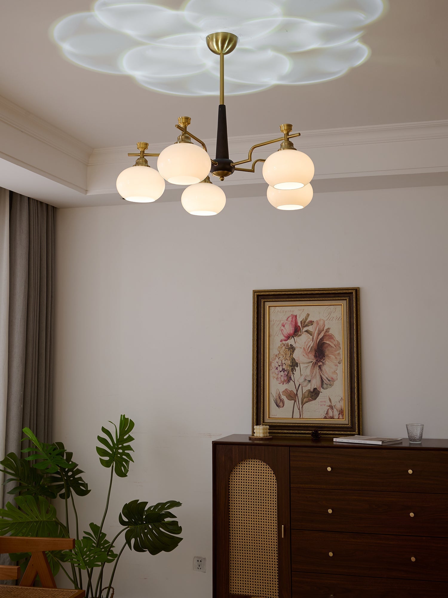 Velirara Traditional Unique Sphere Wood Glass Chandelier - Letslighting