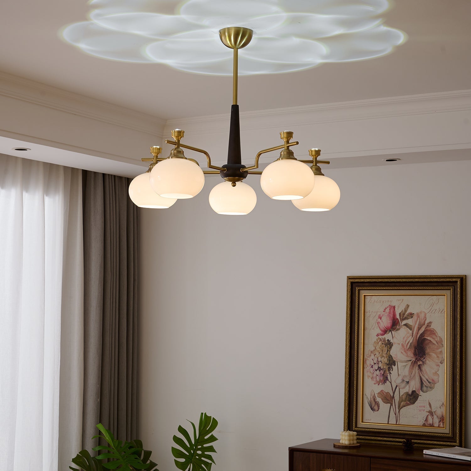 Velirara Traditional Unique Sphere Wood Glass Chandelier - Letslighting