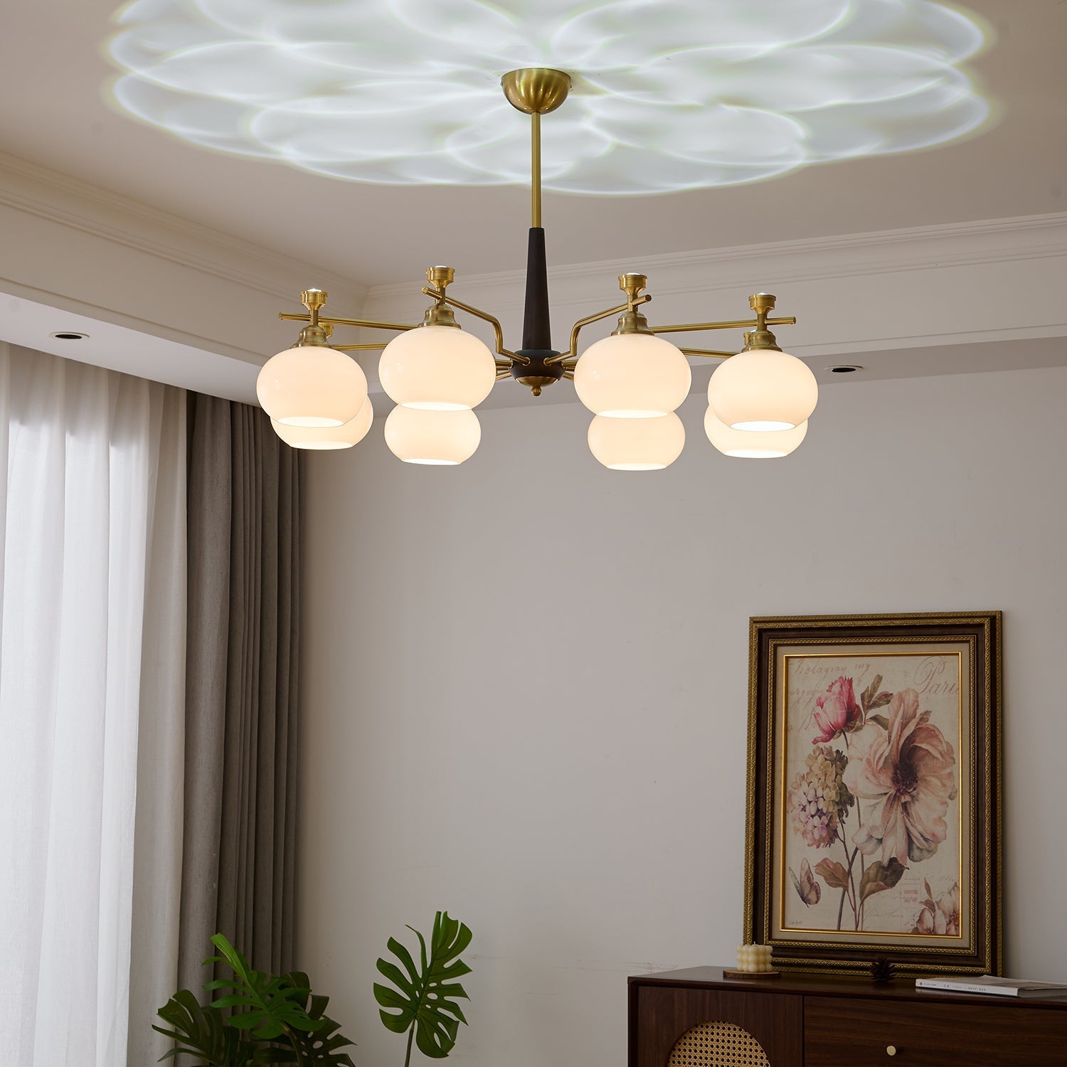 Velirara Traditional Unique Sphere Wood Glass Chandelier - Letslighting