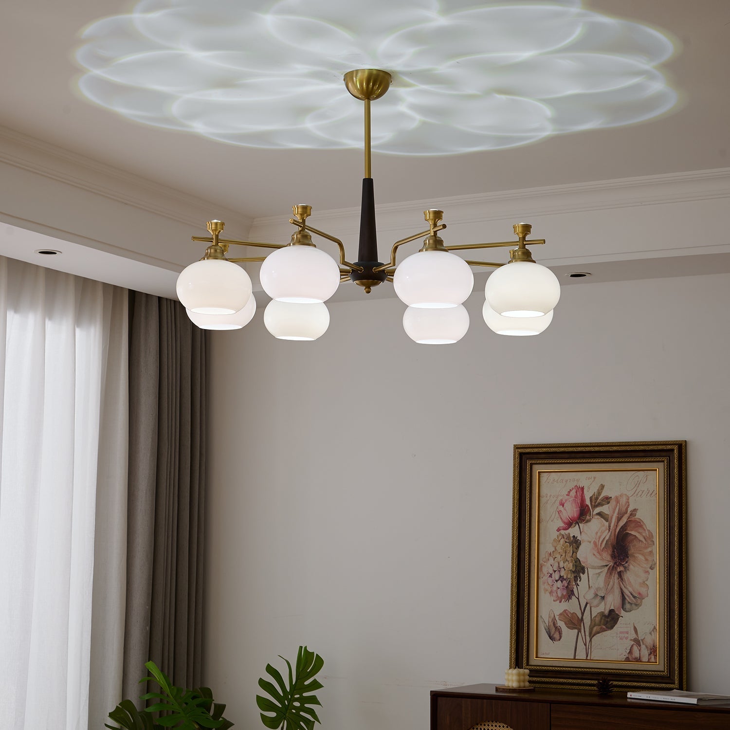 Velirara Traditional Unique Sphere Wood Glass Chandelier - Letslighting