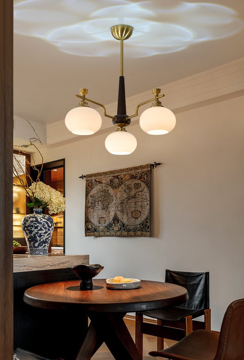 Velirara Traditional Unique Sphere Wood Glass Chandelier - Letslighting