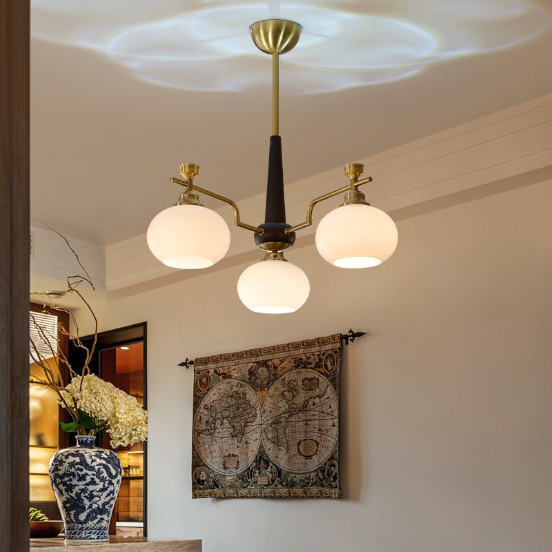 Velirara Traditional Unique Sphere Wood Glass Chandelier - Letslighting