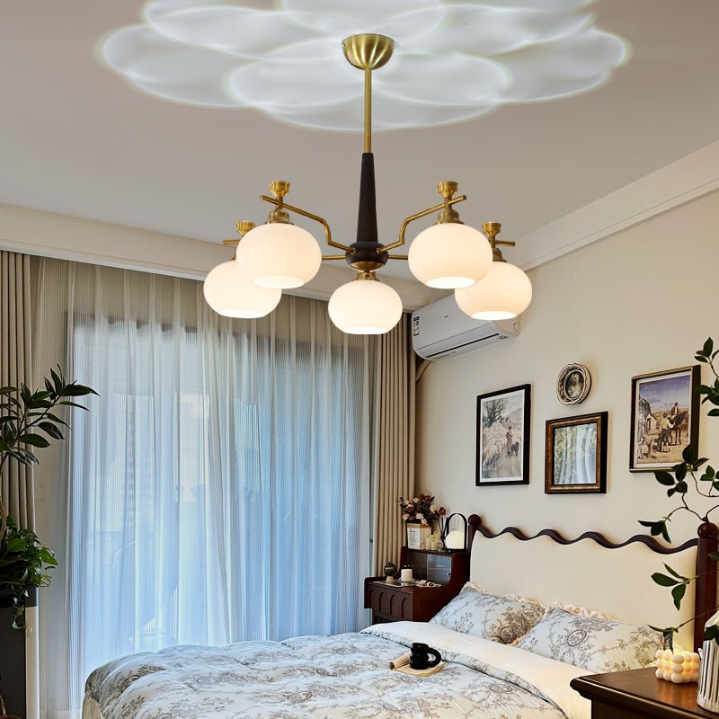 Velirara Traditional Unique Sphere Wood Glass Chandelier - Letslighting