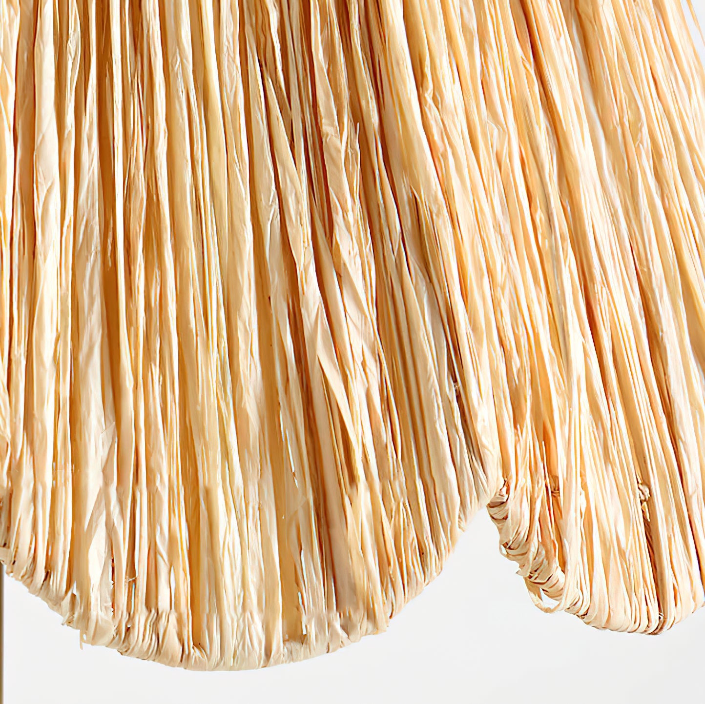 Alitzel Ceiling Light Natural Rattan Scalloped Brass Mount - Letslighting