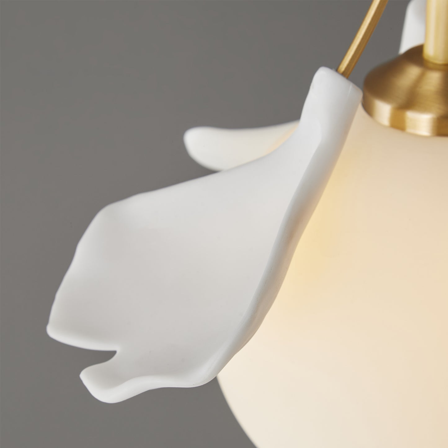 Allanie Gingko Chandelier Brass Globe Leaf Linear - Letslighting