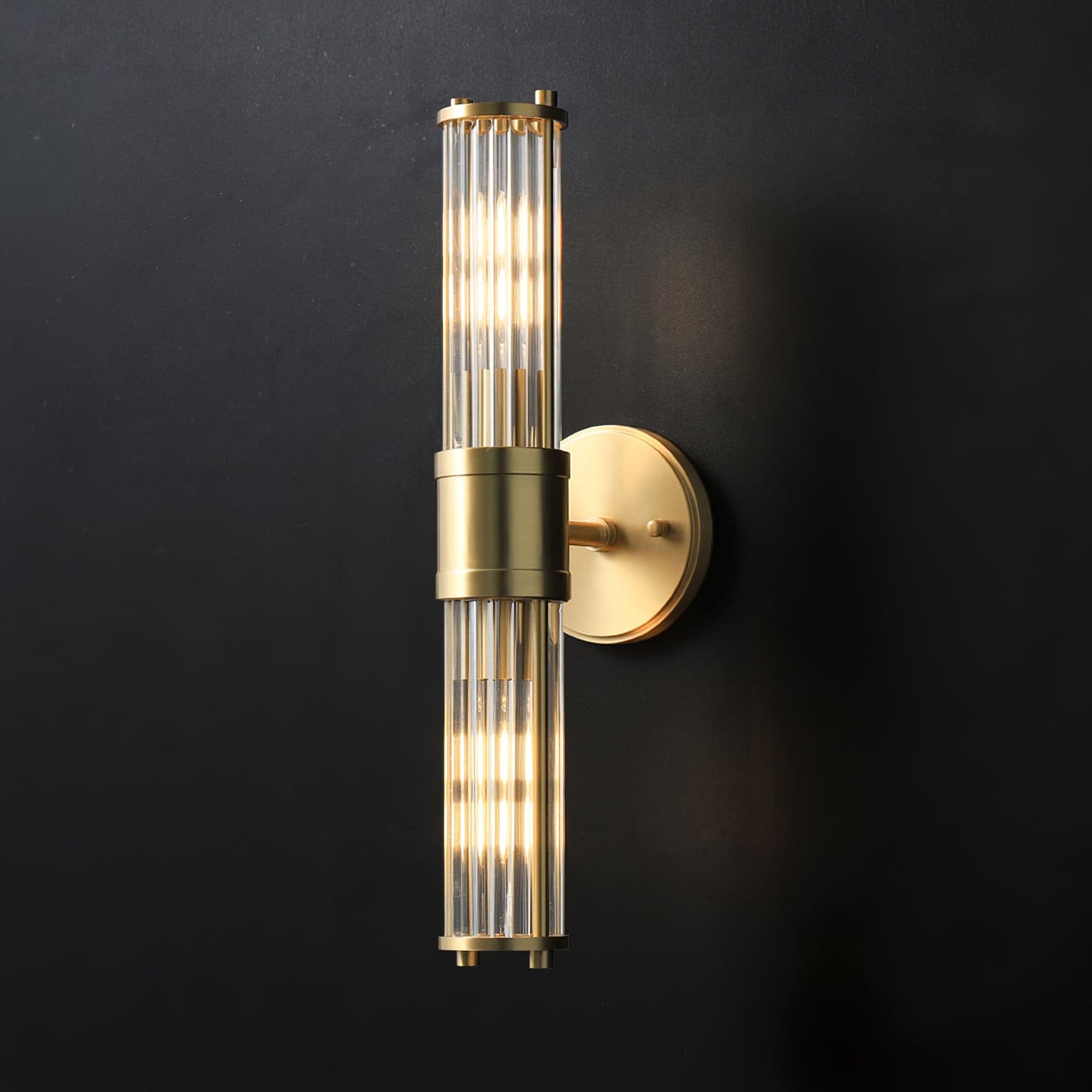Allen Wall Lamp Glass Rods Modern Brass - Letslighting