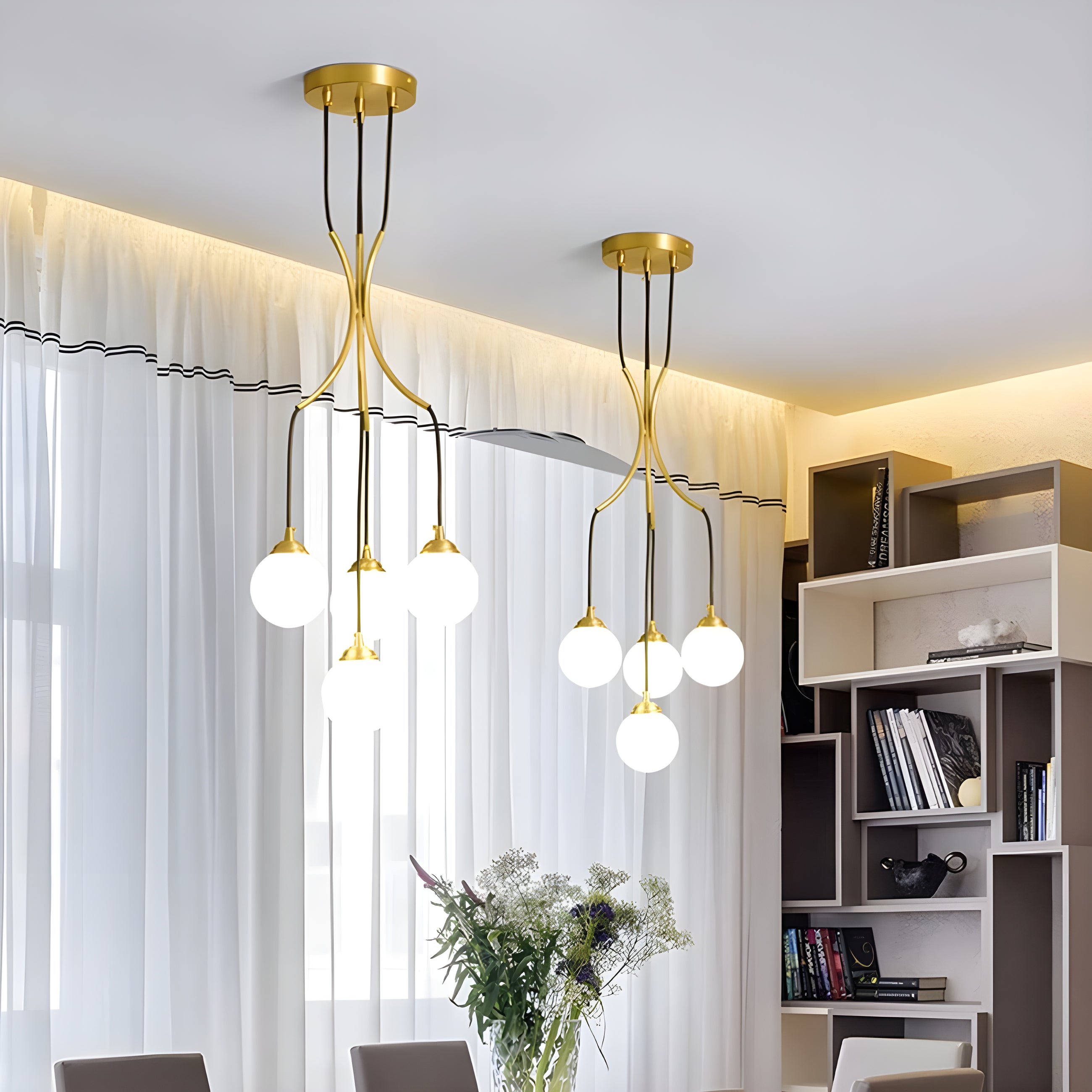 Zoruvyi Modern Minimalist Ball Drop Glass Chandelier - Letslighting