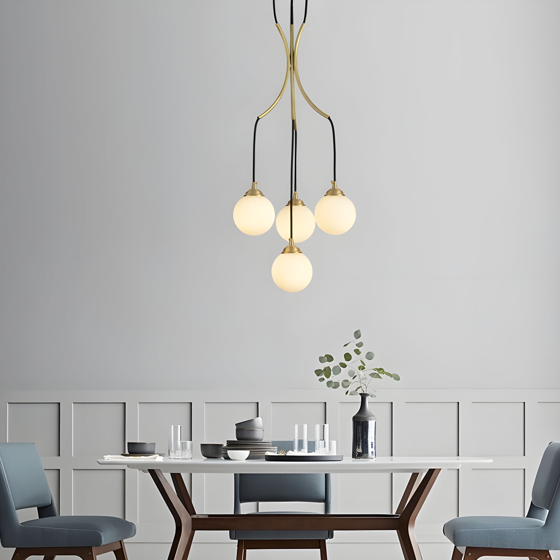 Zoruvyi Modern Minimalist Ball Drop Glass Chandelier - Letslighting