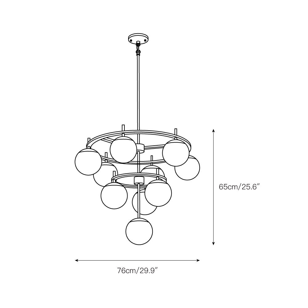 Ornuvyn Modern Minimalist Glass Chandelier - Letslighting