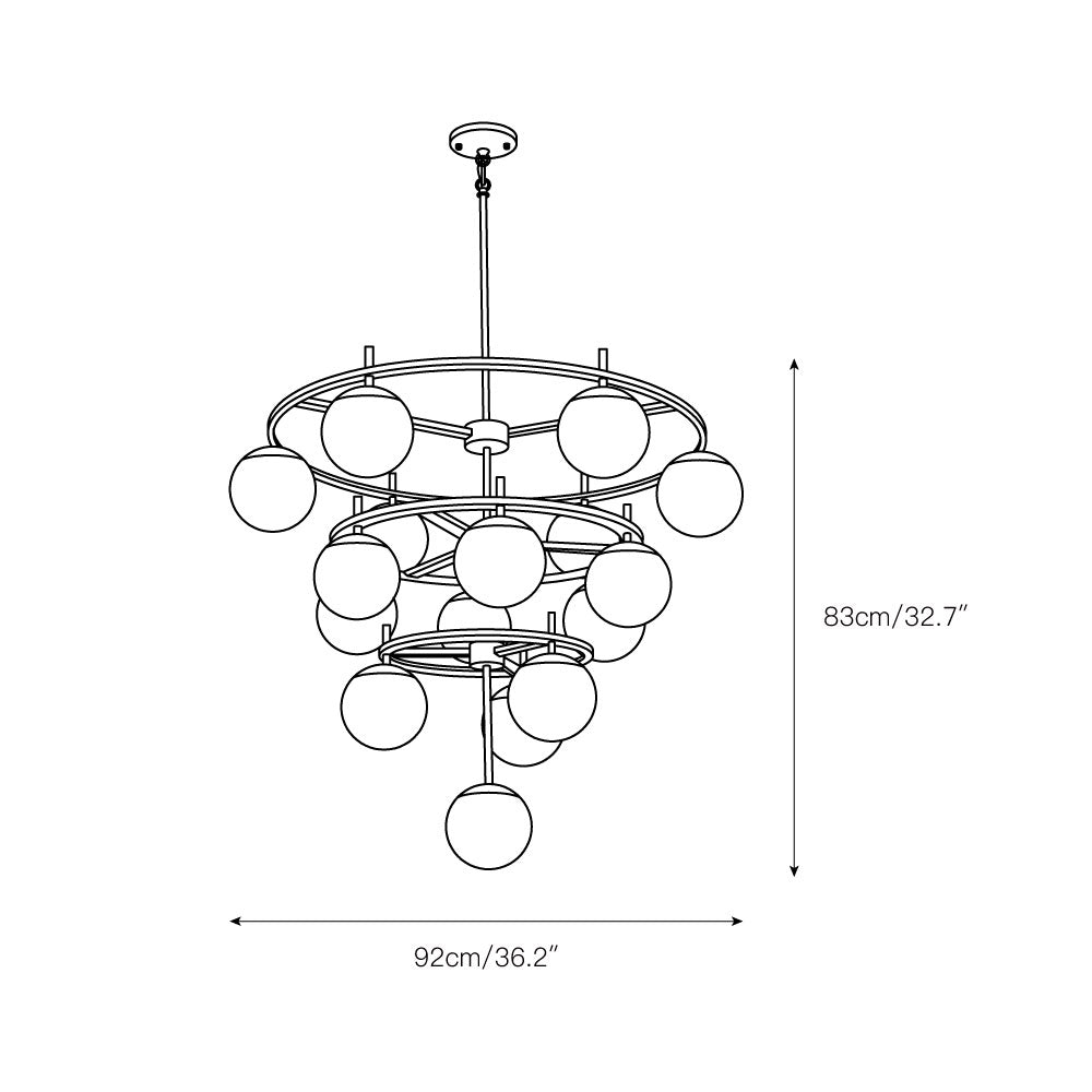 Ornuvyn Modern Minimalist Glass Chandelier - Letslighting