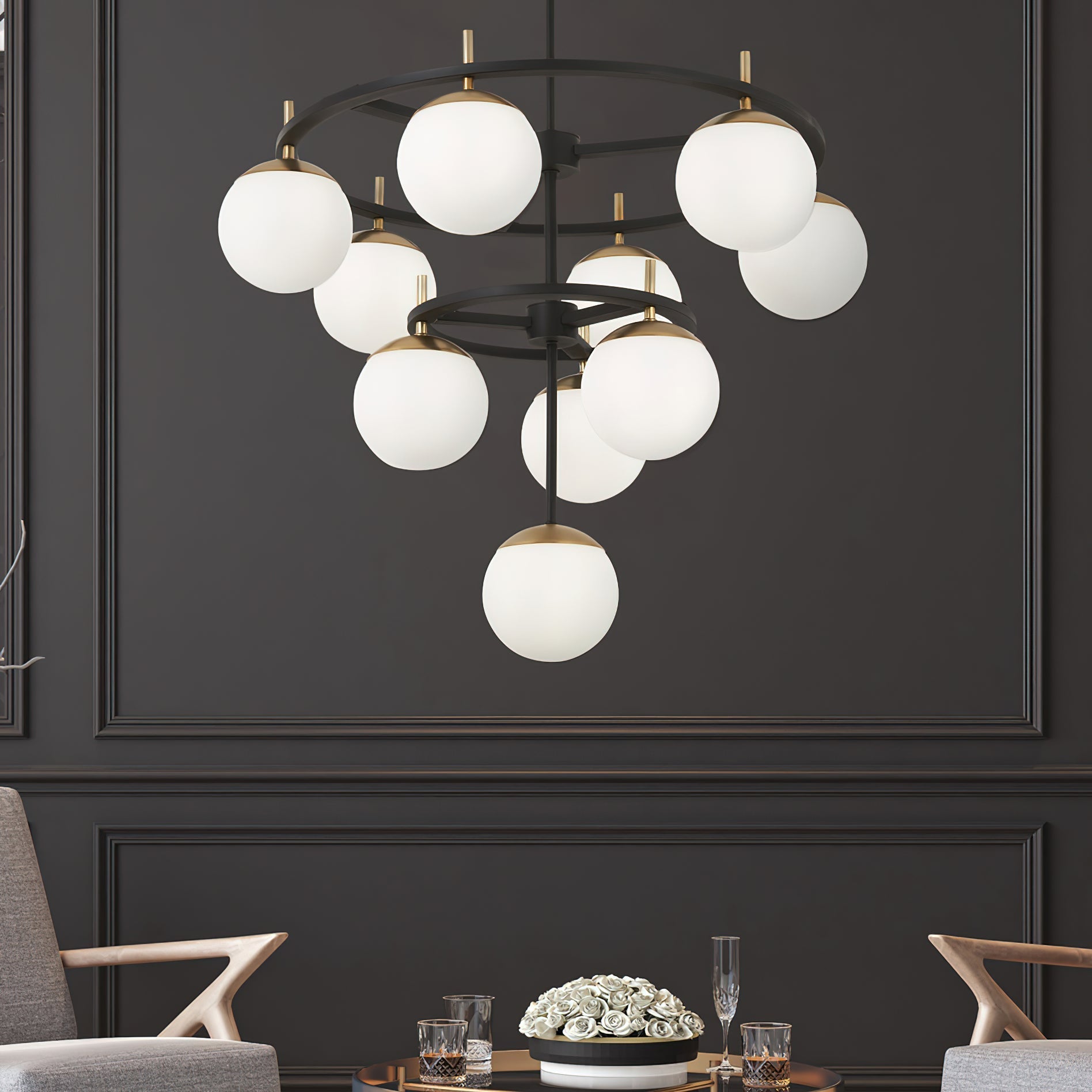 Ornuvyn Modern Minimalist Glass Chandelier - Letslighting