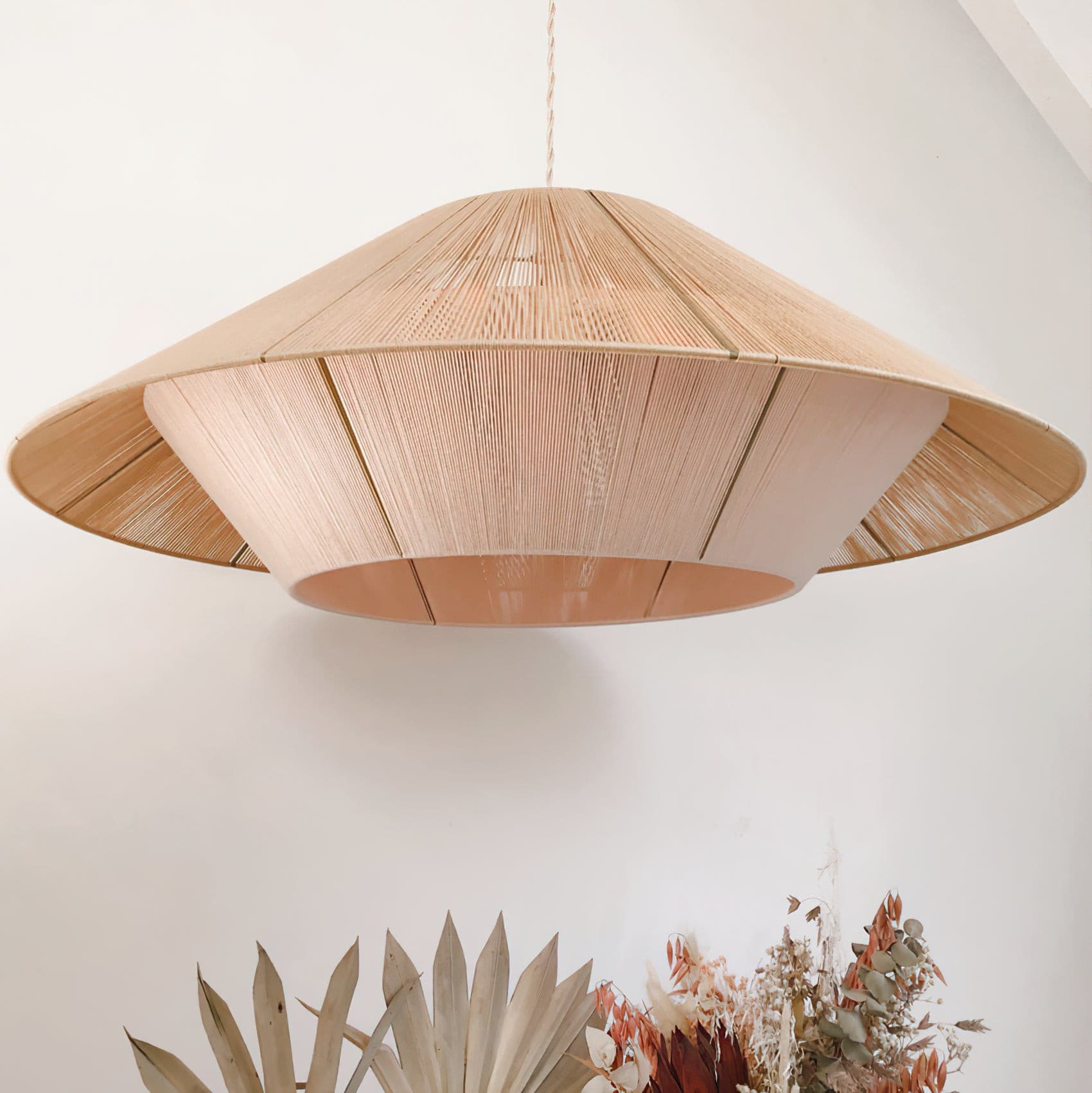 Aloha Sand Pendant Lamp Raphia Rope Minimalist Wabi Sabi - Letslighting