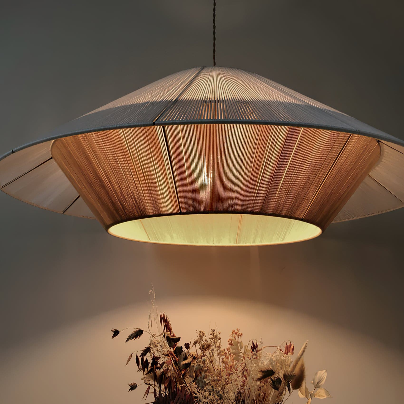 Aloha Sand Pendant Lamp Raphia Rope Minimalist Wabi Sabi - Letslighting
