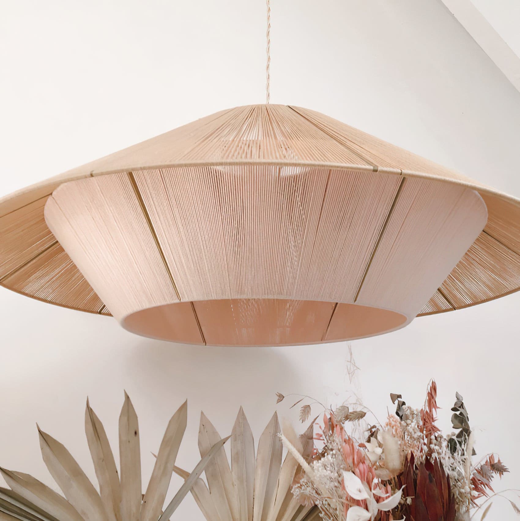 Aloha Sand Pendant Lamp Raphia Rope Minimalist Wabi Sabi - Letslighting