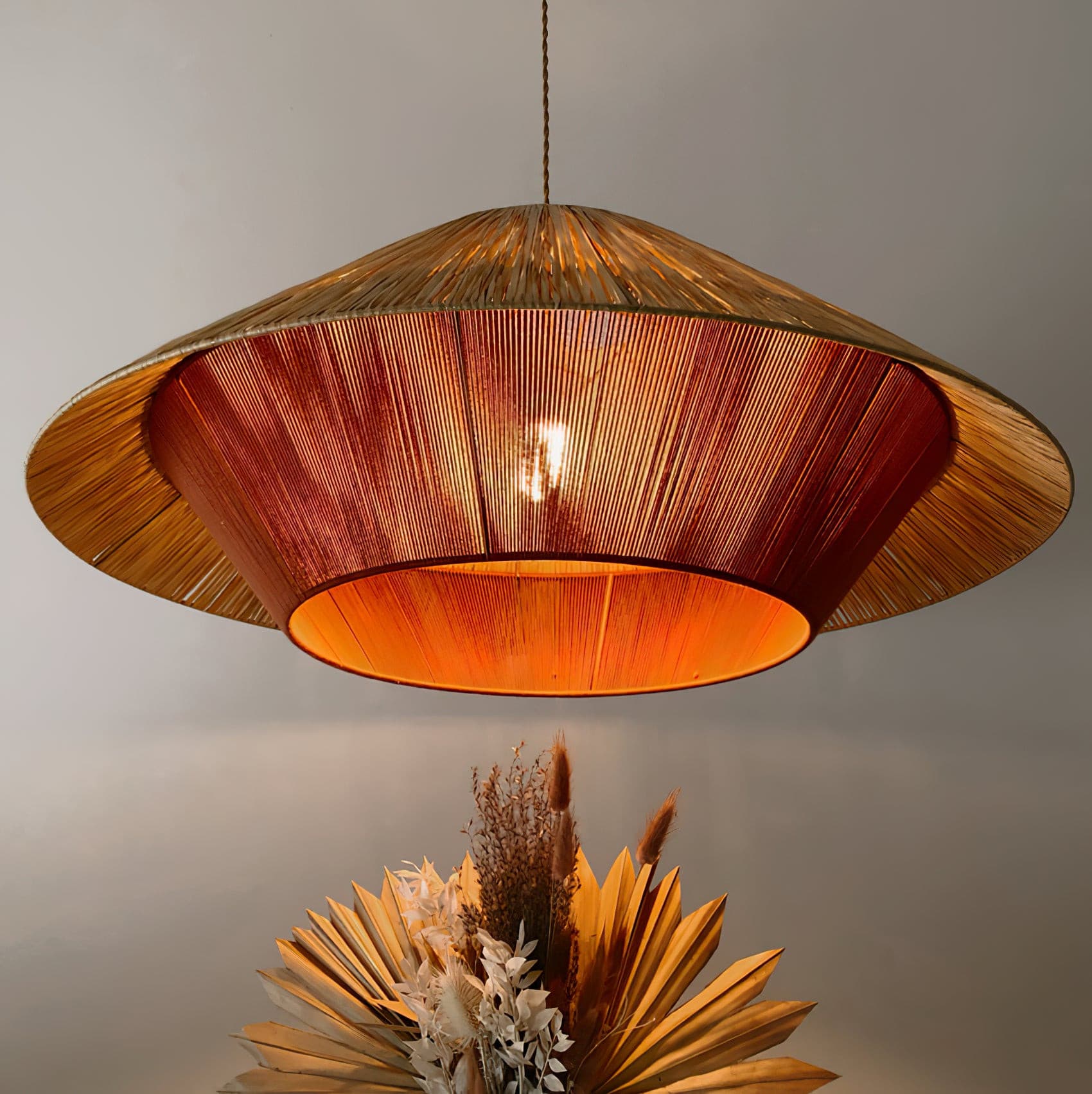 Aloha Sand Pendant Lamp Raphia Rope Minimalist Wabi Sabi - Letslighting