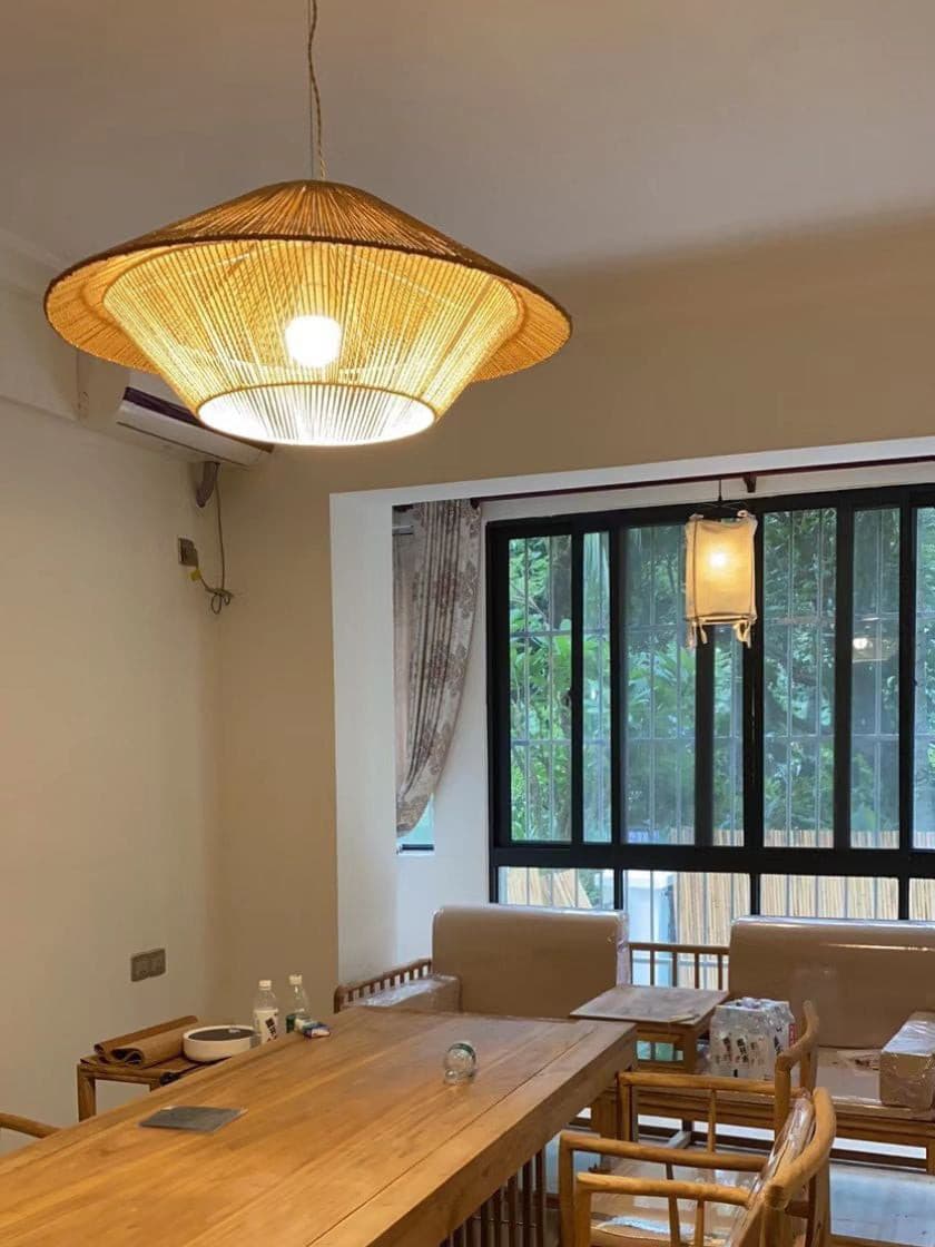 Aloha Sand Pendant Lamp Raphia Rope Minimalist Wabi Sabi - Letslighting
