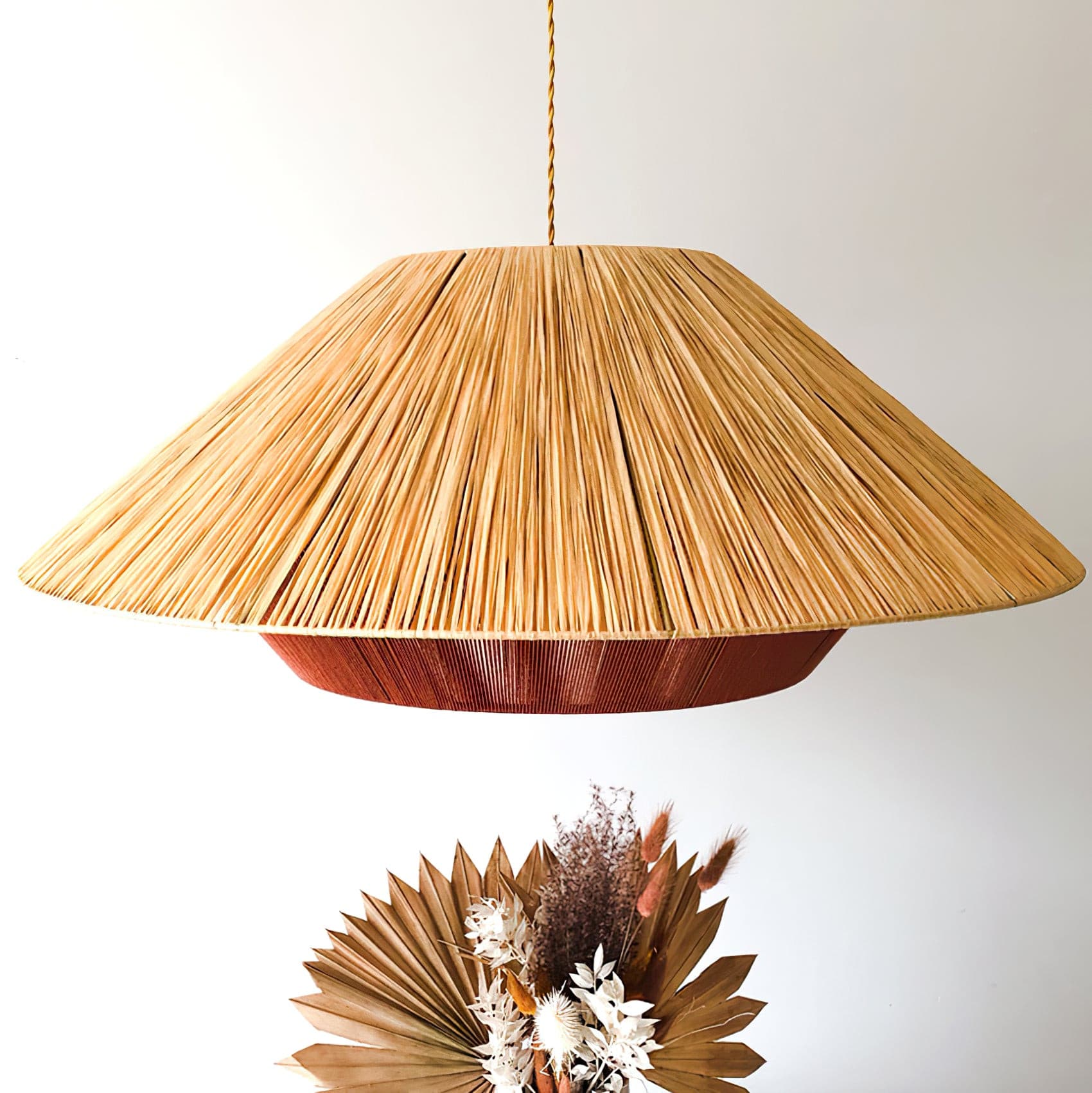 Aloha Sand Pendant Lamp Raphia Rope Minimalist Wabi Sabi - Letslighting