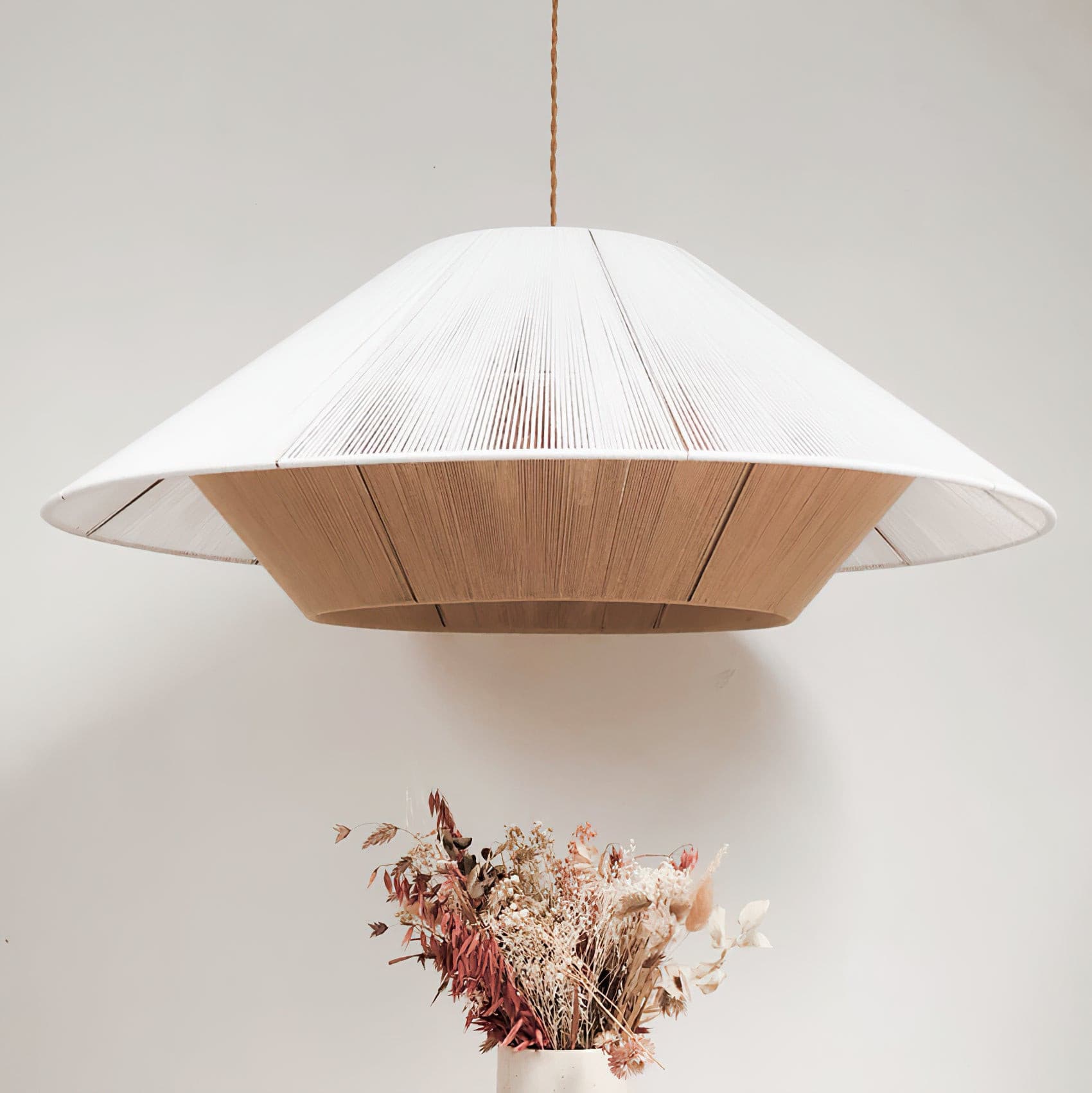 Aloha Sand Pendant Lamp Raphia Rope Minimalist Wabi Sabi - Letslighting