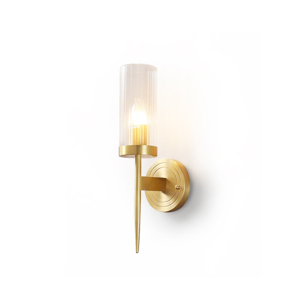 Alouette Wall Lamp Brass Candlestick Glass Shade - Letslighting