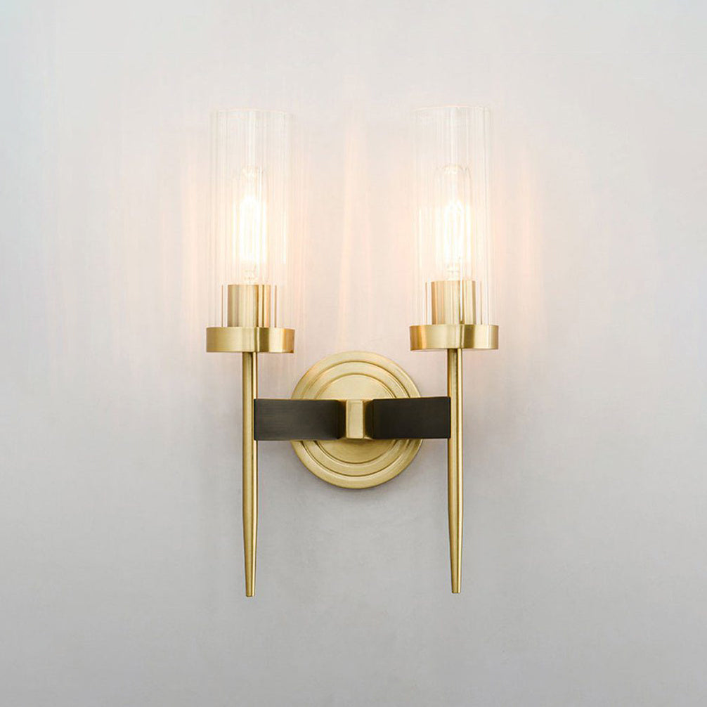 Alouette Wall Lamp Brass Candlestick Glass Shade - Letslighting
