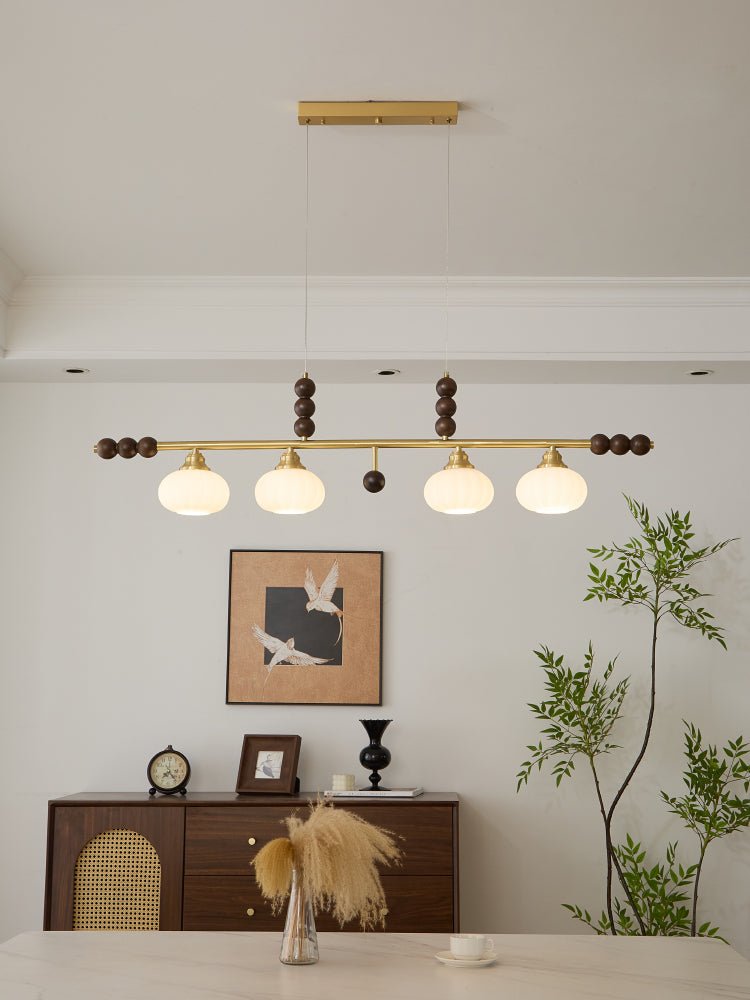 Zerinen Premium Nordic Art Island Glass Wood Pendant Lamp - Letslighting